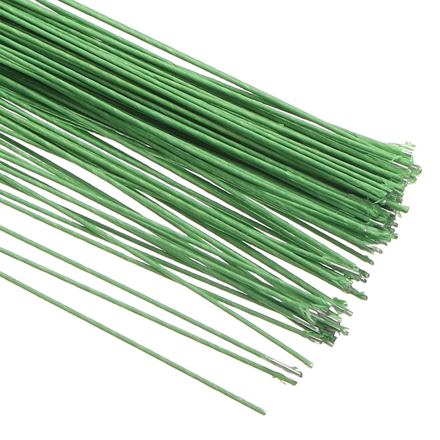 PATIKIL 18 Gauge 16" Floral Stem Wire, 100 Pcs Paper Wrapped Iron Artificial Flower Stem Accessories for DIY Bouquet Stem and Craft Decoration, Light Green