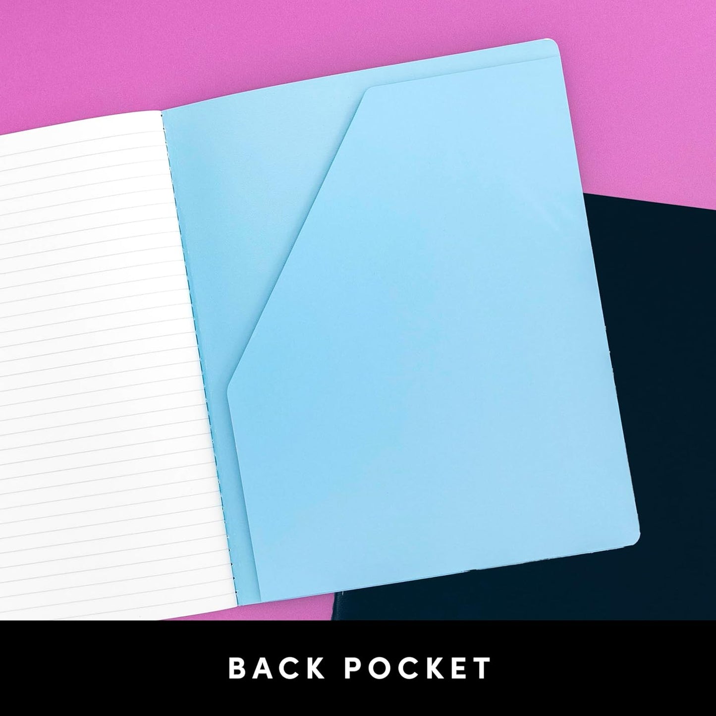 PAPERAGE Soft Cover Lined Journal Notebook, 2 Pack, (Navy), 100 Pages, Large 7.5 inches x 9.5 inches, College Ruled, Ideal for Note Taking & Travel Journal