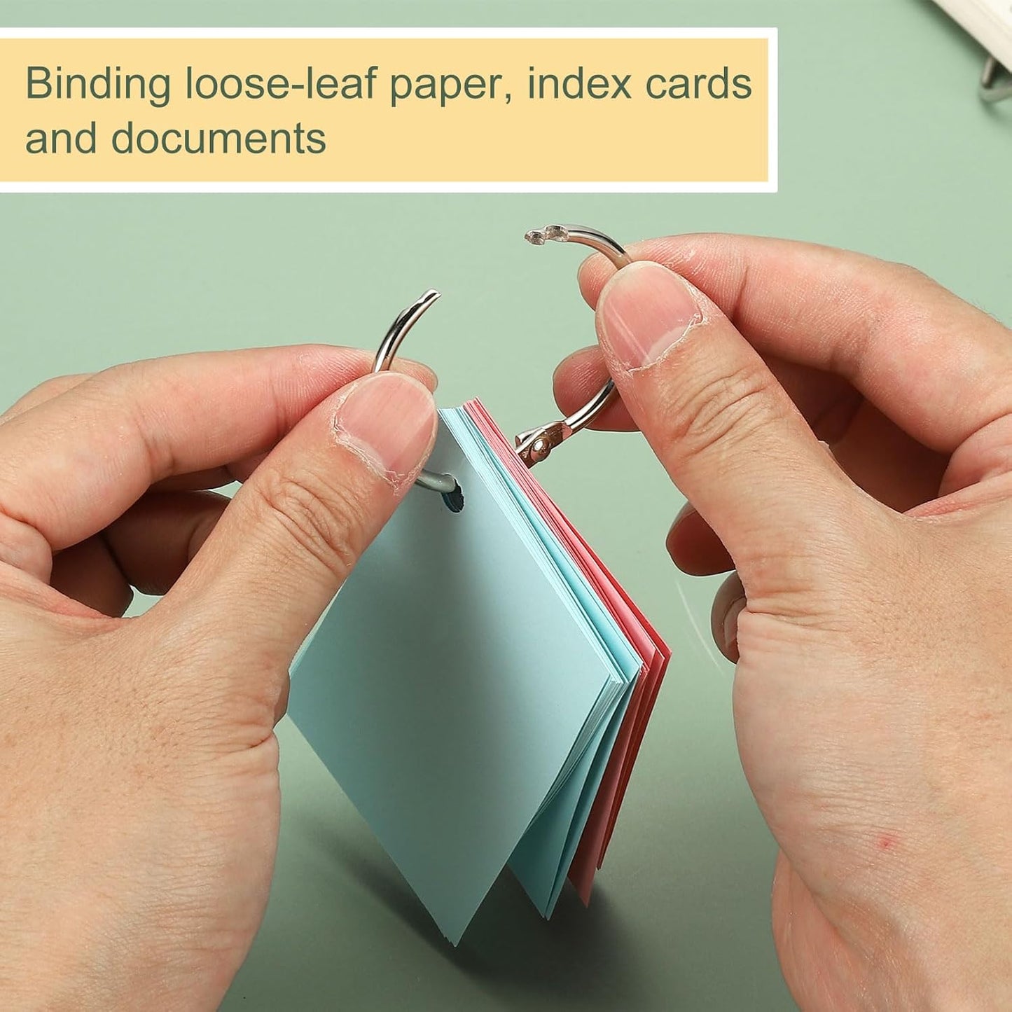 PATIKIL 1" x 1.22" Loose Leaf Binder Rings, 30 Pcs Metal Book Rings Nickel Keychain Ring for Paper Index Cards Flash Card Notebook Rings Office Home Book Binder, Silver Tone