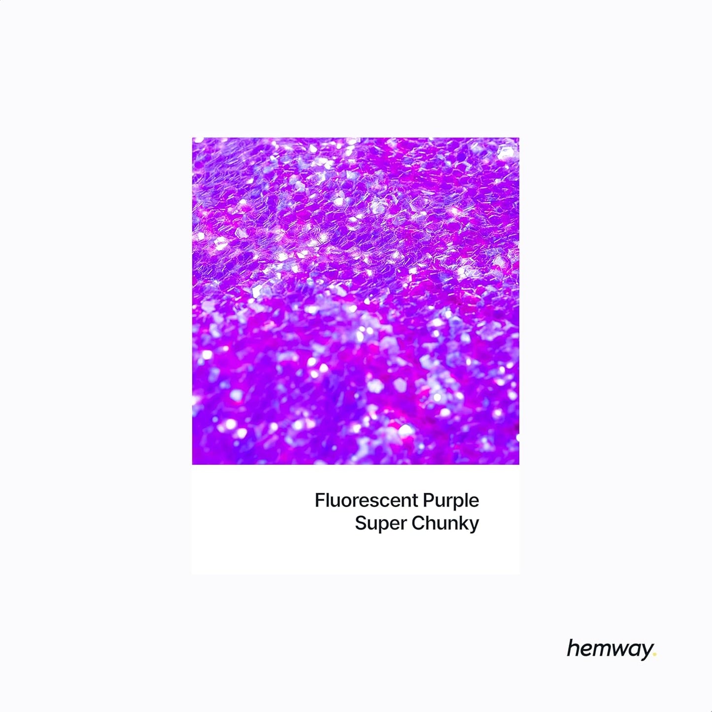 Hemway Polyurethane & Epoxy Resin Glitter 100g / 3.5oz Metallic Crystal Flake Additive for Flooring Jewelry Tumblers Glass Pigment - Super Chunky (1/8" 0.125" 3mm) - Fluorescent Purple