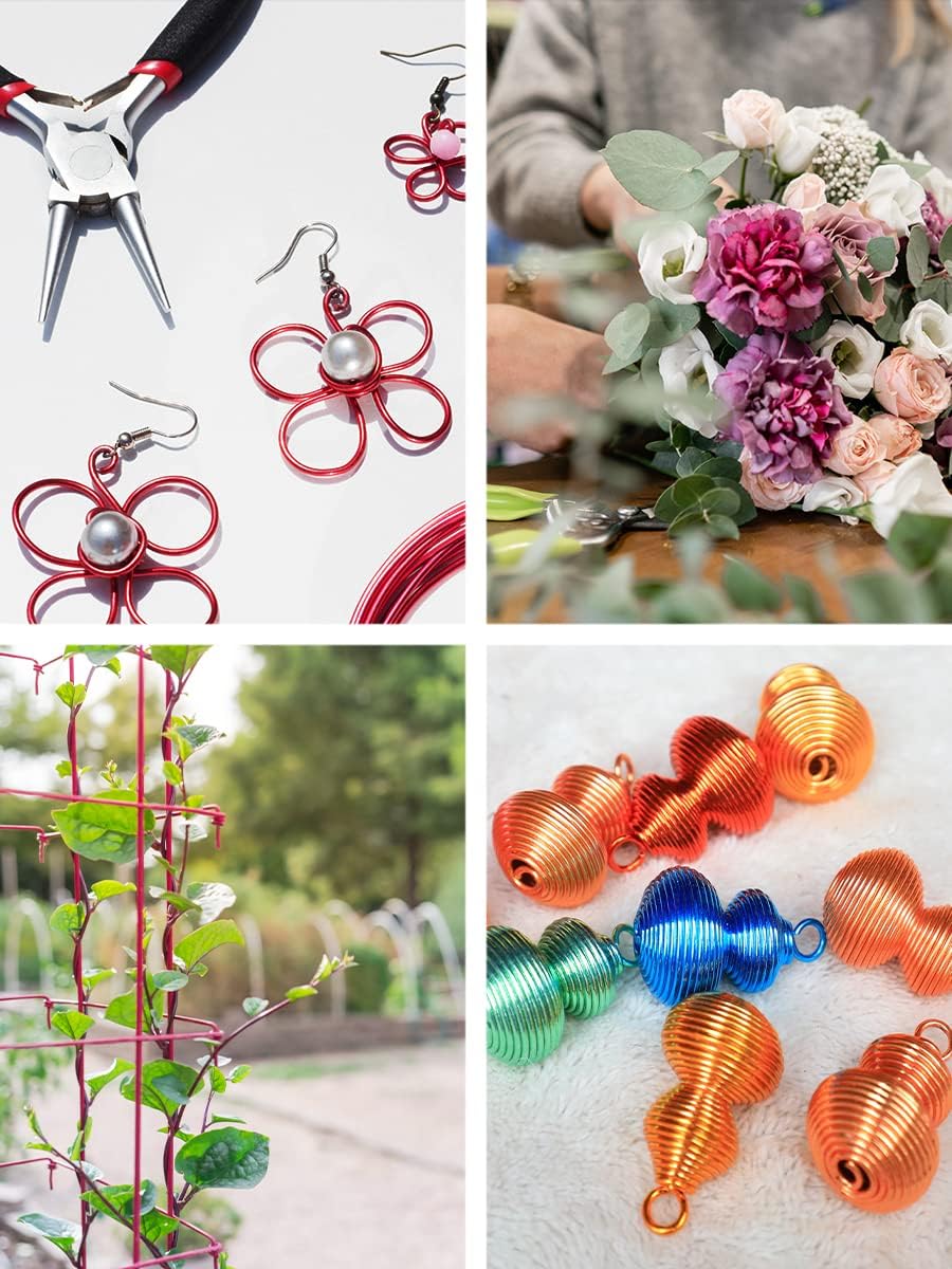 Mandala Crafts 13 Gauge Anodized Aluminum Craft Wire for Jewelry Making - 300 FT Colored Flexible Silver Black Wire - Bendable for Bonsai Armature Crafting Sculpting