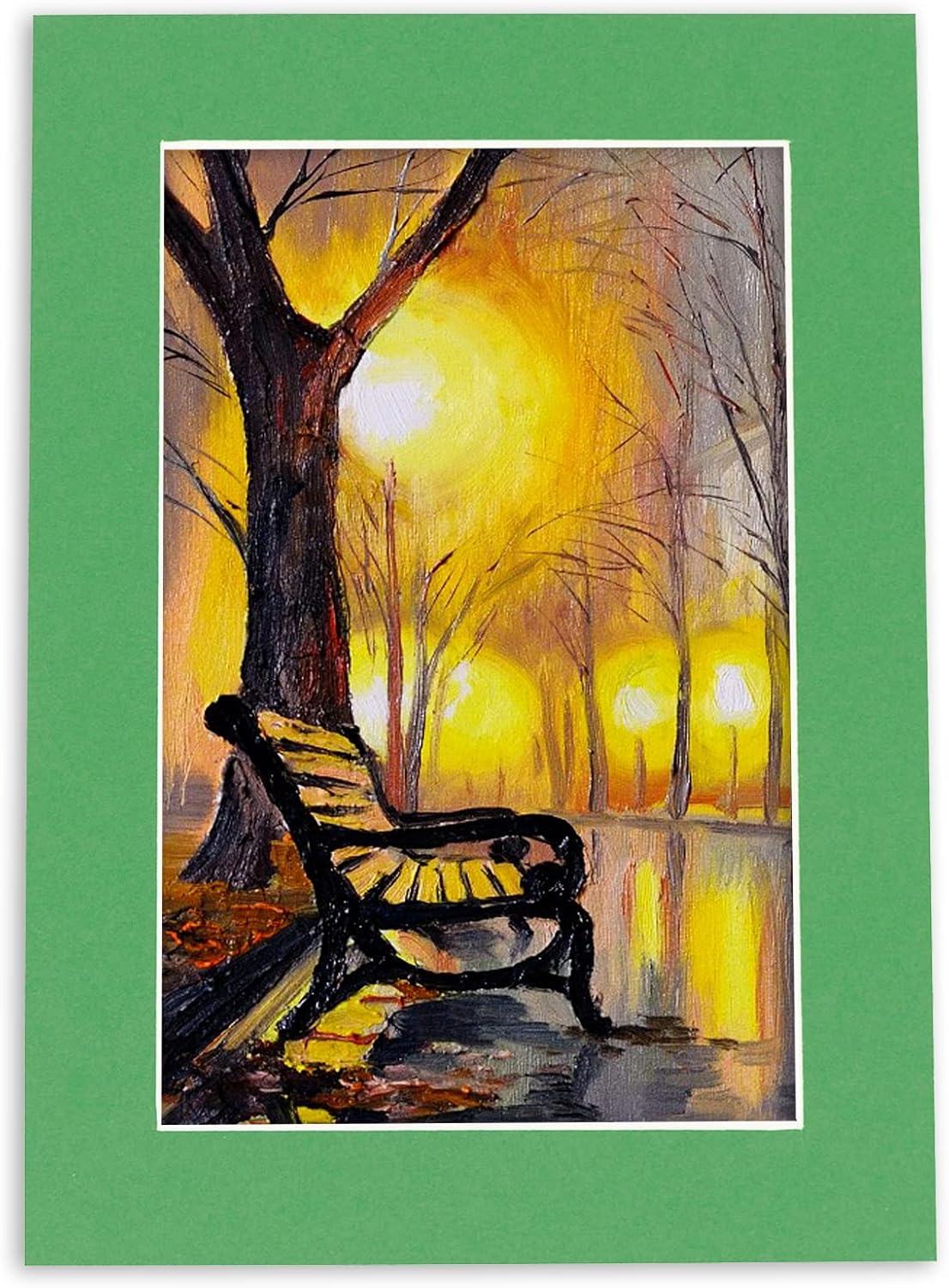 8x10 Mat Bevel Cut for 5x8 Photos - Acid Free Bright Green Precut Matboard - For Pictures, Photos, Framing - 4-ply Thickness