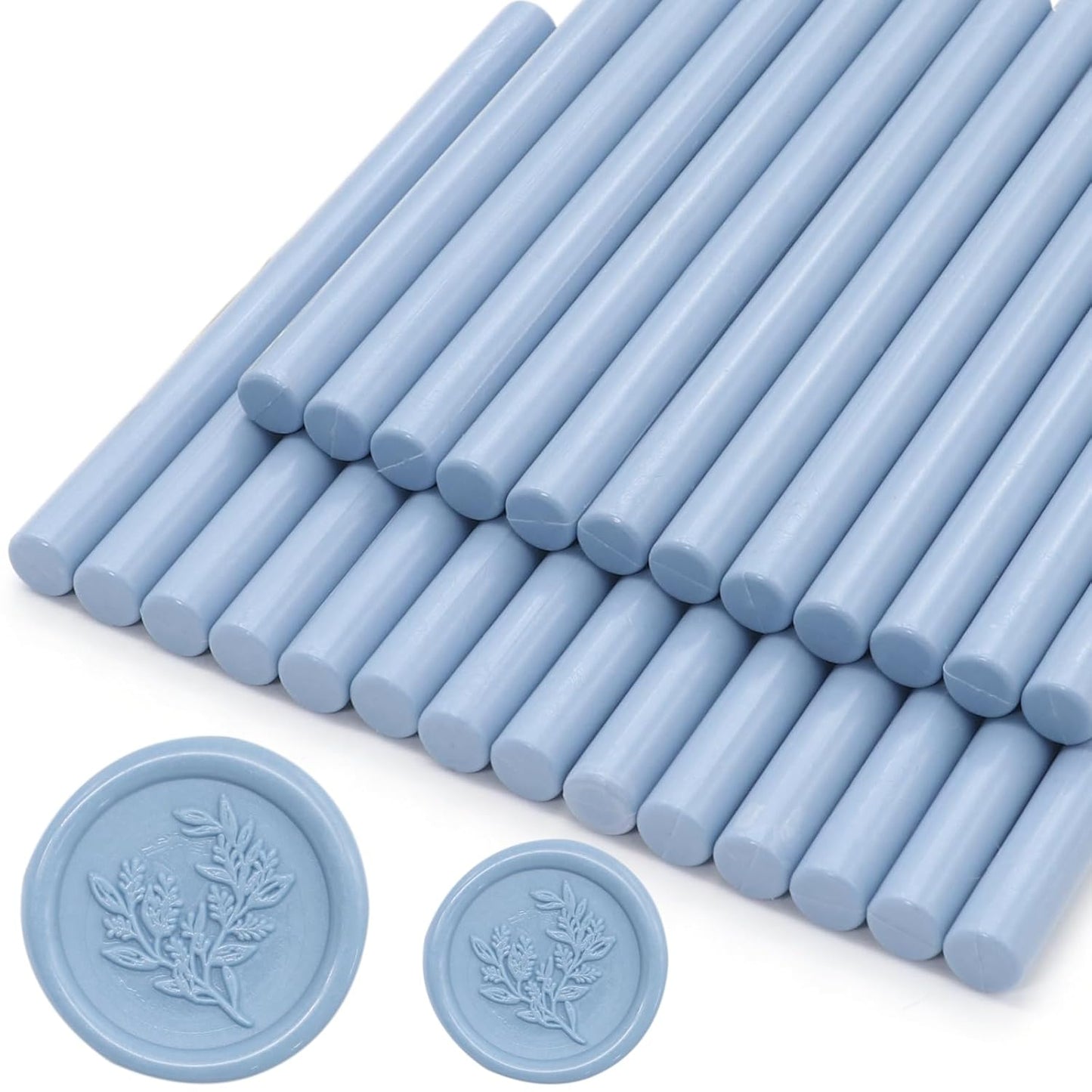 Dusty Blue Wax Seal Sticks 26pcs, Andotopee Glue Gun Wax Seal Sticks for Wax Seal Stamp, Premium Sealing Wax for Envelope Letter Seal Wedding Invation Craft Adhesive, Great Gift Ideas (Mini Size)