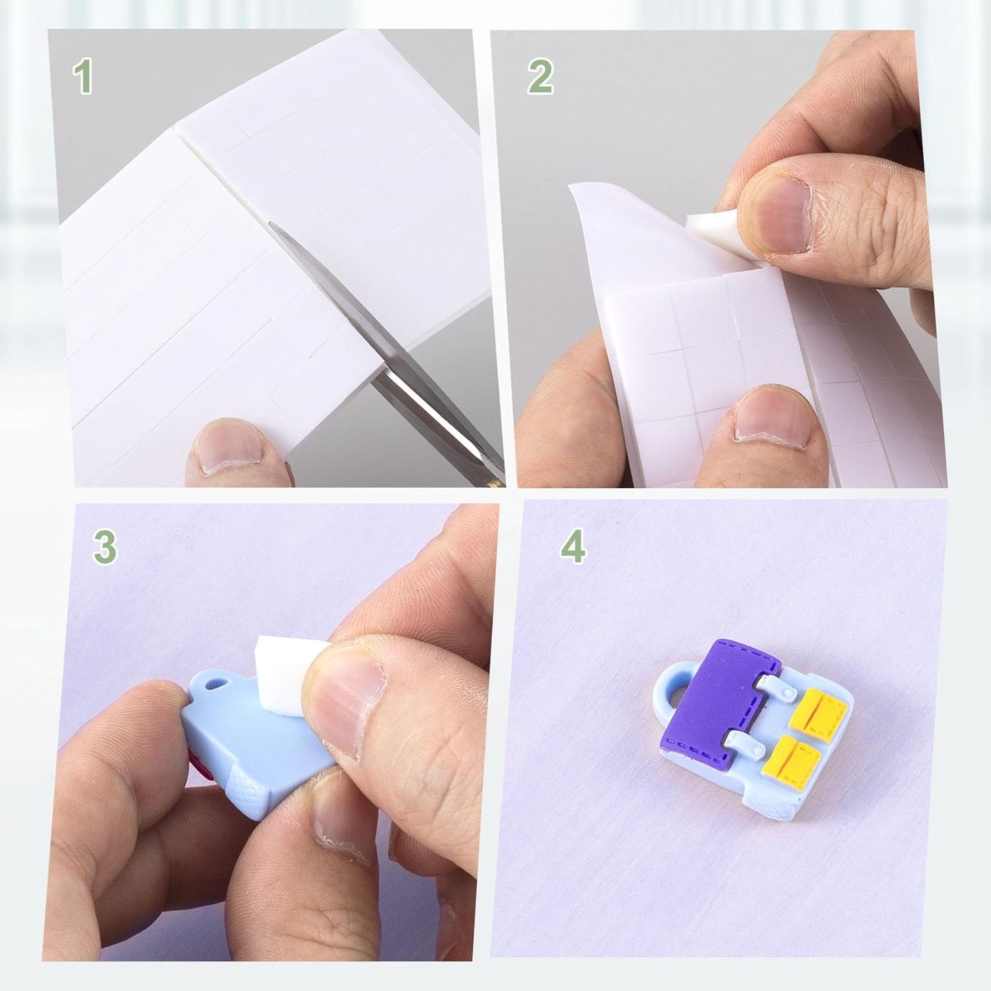 6 Sheet Double-Sided Foam Adhesive Squares, 2 Sizes 3D Square Foam Tape for Crafts, Pre-Cut Foam Mount Adhesive Strips for DIY, Scrapbooks, Office - 990pcs
