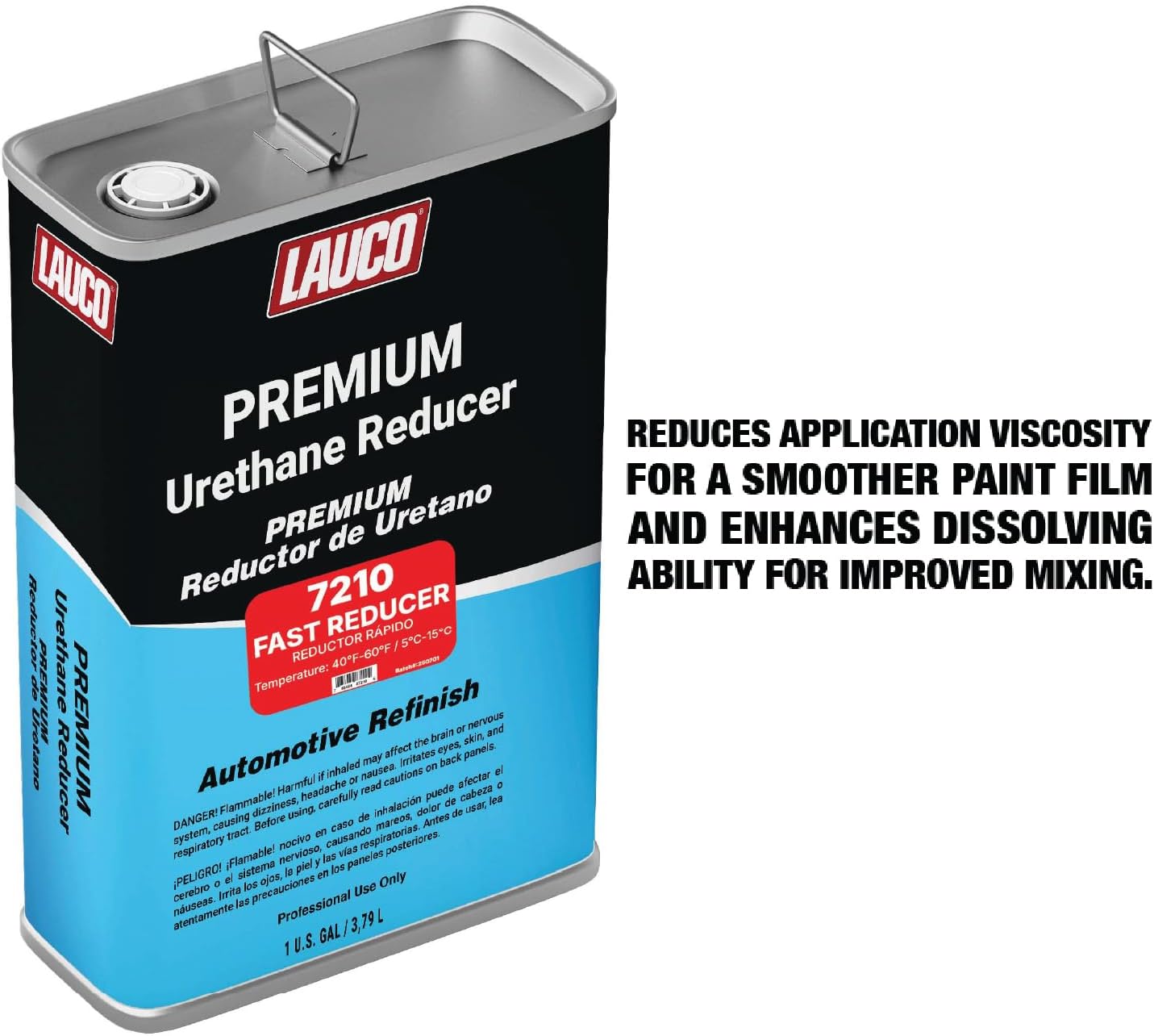 LAUCO Fast Urethane Grade Reducer (7210), 2 Gallon, 40°F - 60°F - For Automotive Paint and Industrial Paint Use - High Performance Automotive Grade