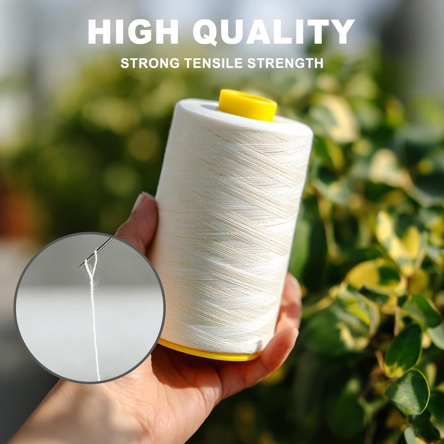 Sewing Thread Cone Set, 2 Pack Serger Thread, 3000 Yards Each, All Purpose Thread for Sewing, Quilting, Machines, Overlock, Merrow & Hand Embroidery (Black1White1)