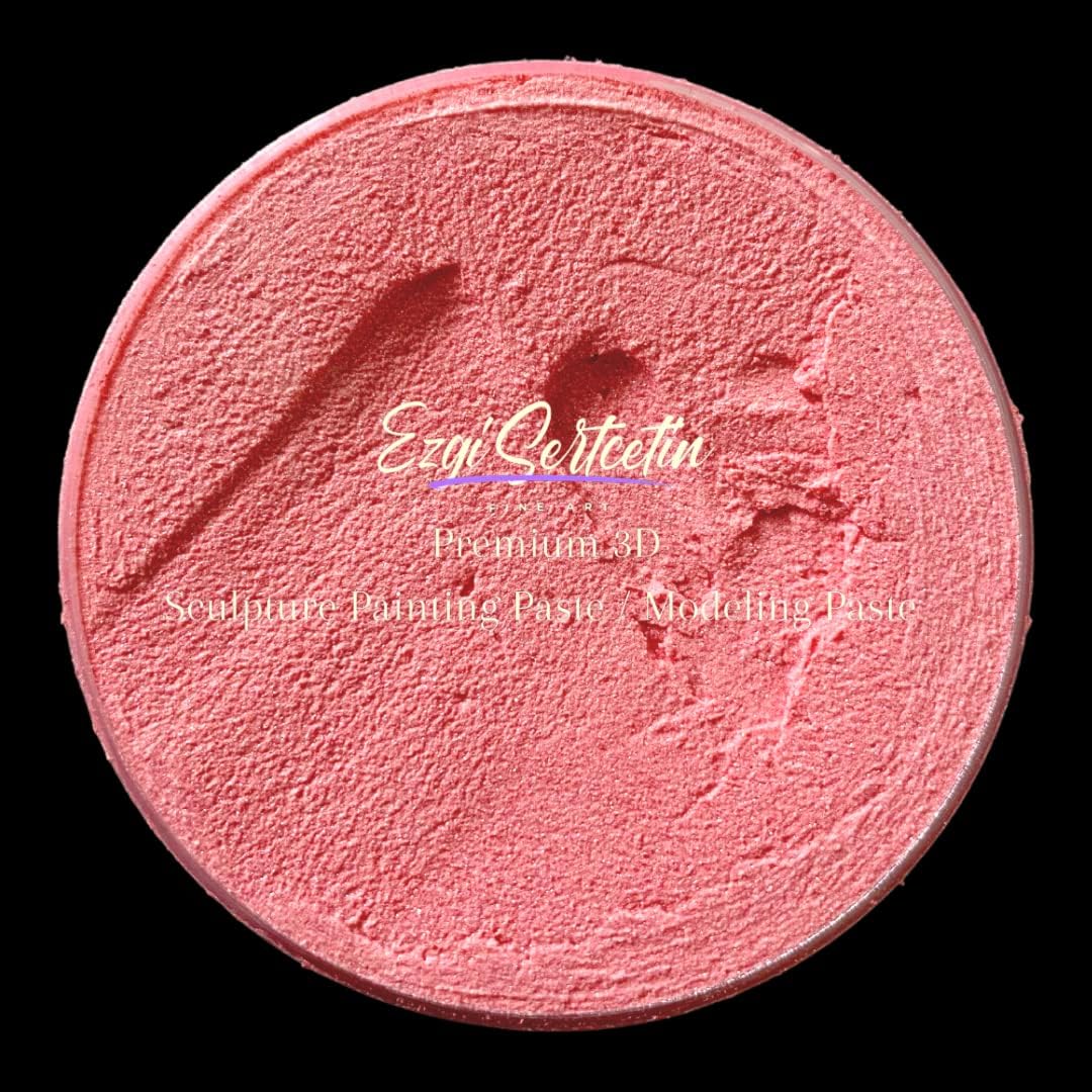 3D Sculpture Painting Paste|Texture Paste|Decorative Plaster|Ready to Use|Unique Colors|Ideal for Artwork|Stencil|Flowers|Texture|Art Relief| 6 oz (Metallic Pink)