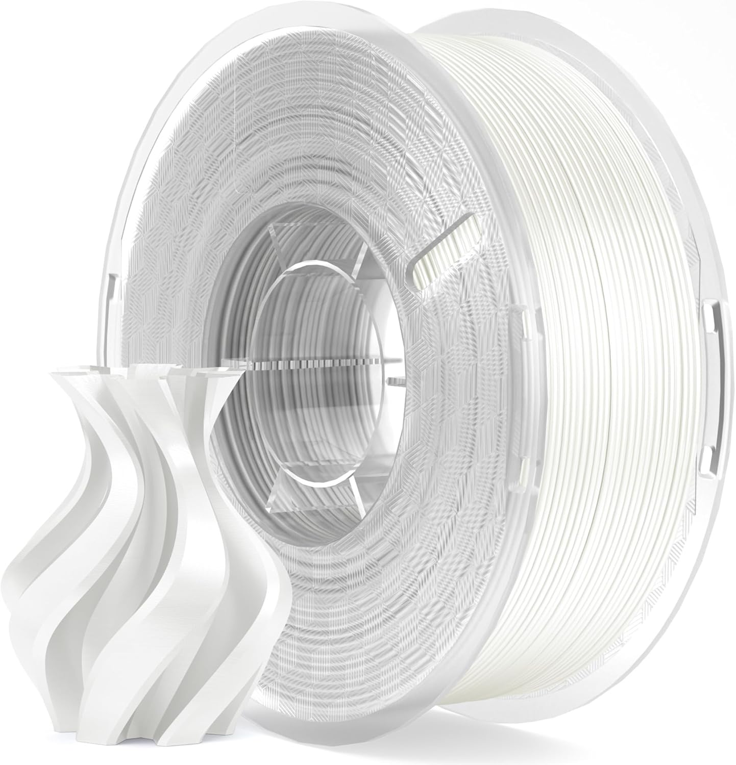 ELEGOO Silk PLA Filament 1.75mm White 1KG, 3D Printer Filament Dimensional Accuracy +/- 0.02mm, 1kg Plastic Spool(2.2lbs) 3D Printing Filament Fits for Most FDM 3D Printers