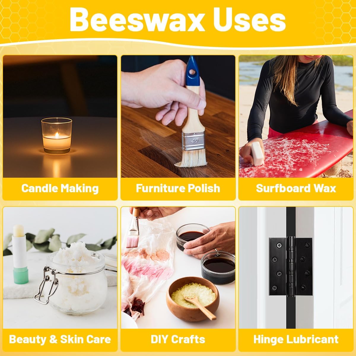 Silicone Beeswax Mold with Makes 2 x 1 lb Blocks, Reusable Silicone Molds with The Word Beeswax Embossed, Reusable Beeswax Bar Mold for DIY Soap, Candle, Wax Block Crafting, Reusable, Easy Release
