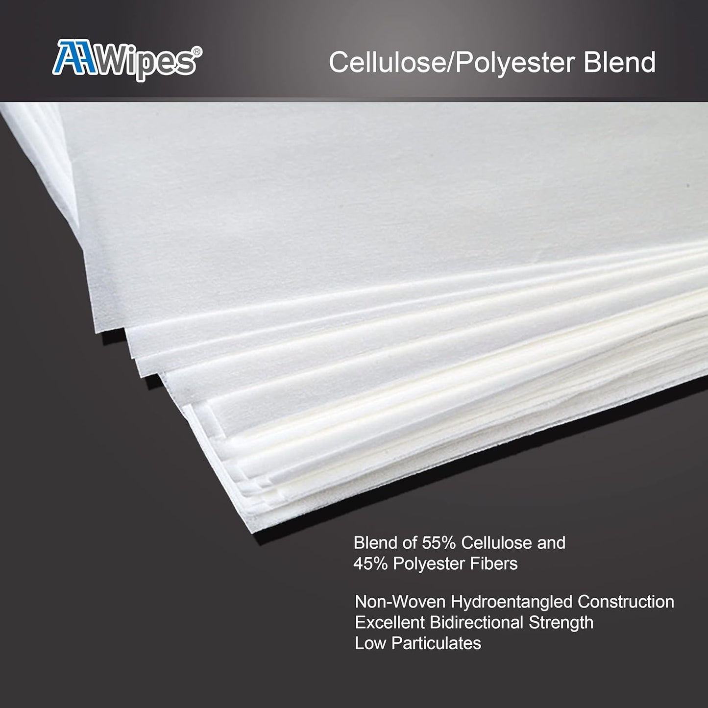 AAwipes Cleanroom Wipes Nonwoven Wipes Cellulose/Polyester Blend (Grade A, 68 Gram, Bag of 300 Pcs) 9" x 9"for Lab, Electronics, Pharmaceutical, Printing and Semiconductor Industries (NW06809)
