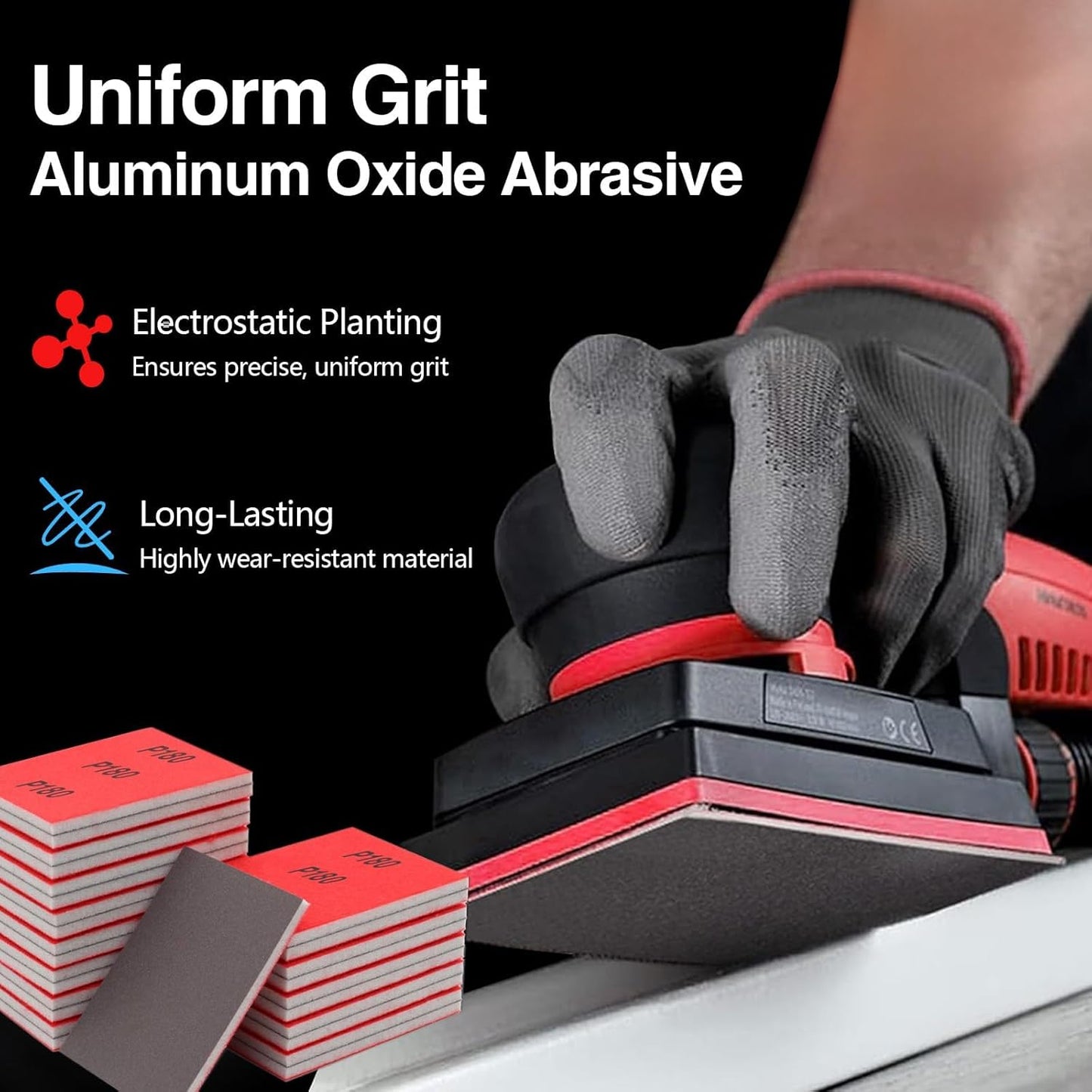 30-Pcs 3x4 Inch 1500 Grit Sanding Sponge Set, Soft Foam Hand Sanding Blocks, Ultra-Fine Wet/Dry Sandpaper for Wood, Metal, Drywall, Furniture Polishing (1500Grit)