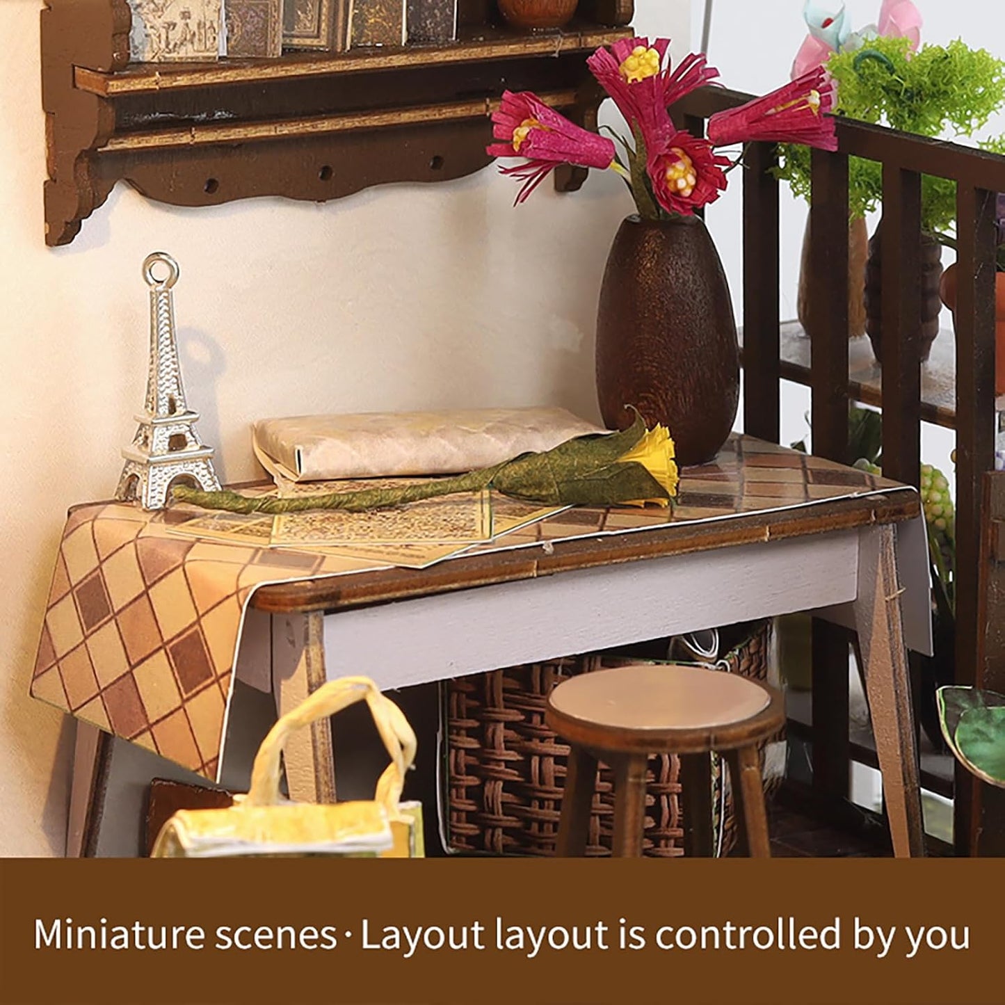 This DIY Miniature Building Set Helps You Create Your own Cozy Greenhouse with All The Furniture Included. It's Suitable for Adults and Teenagers and Makes a Great Gift for Halloween and Christmas.