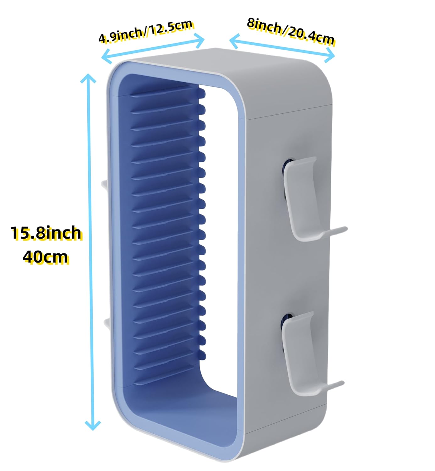wigmoa OYO-1【15.8INCH】 game Storage Tower Compatible with PS5/ Xbox Series S & X/Switch, Universal Video Games Discs Organizers 18 PCS with 4 Controllers Holder, Game Disk Box Stand.(White/Blue)