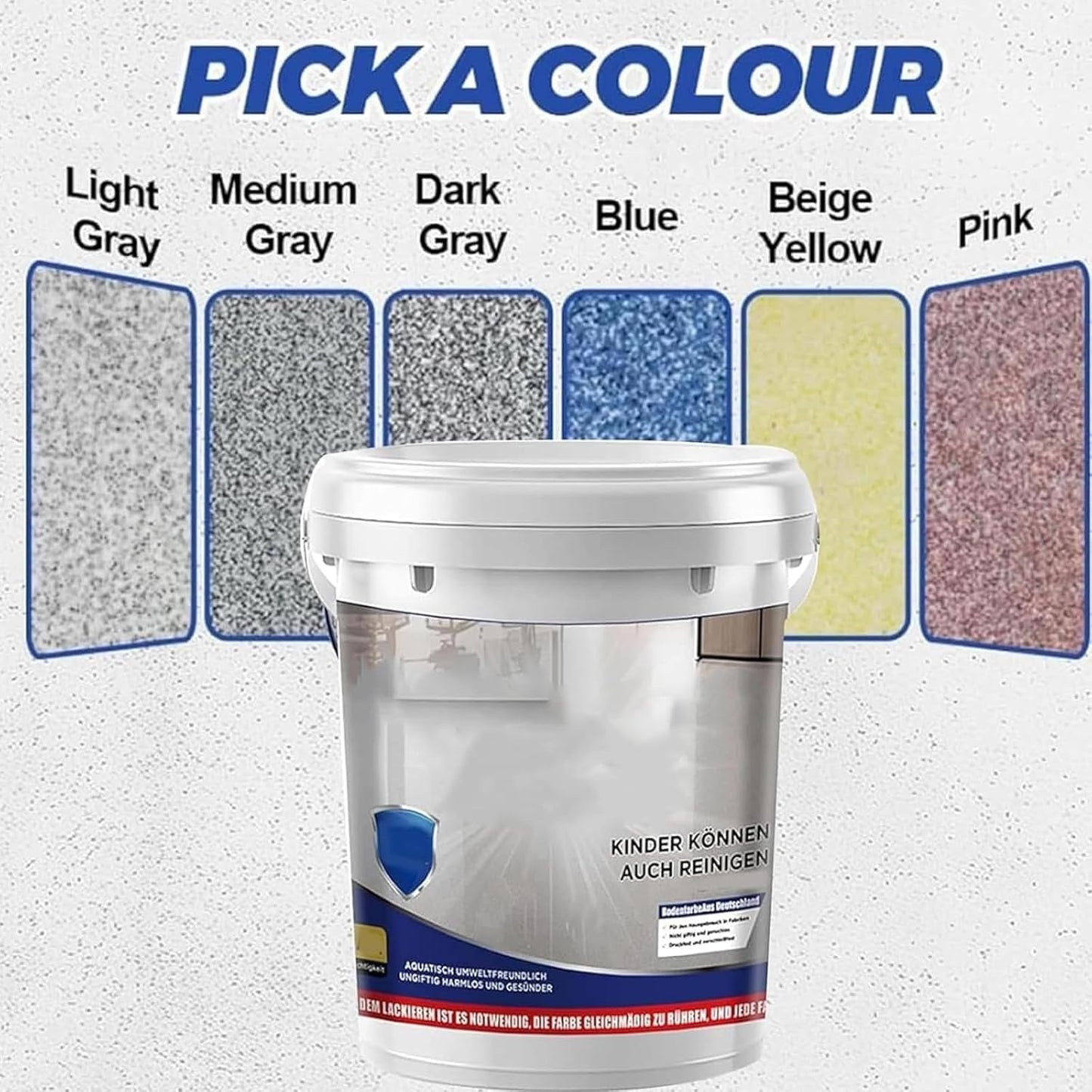 Epoxy Floor Paint, Epoxy Colored Sand Floor Paint, High-Gloss Marble Effect Self-Leveling Coating, Waterproof, Non-Slip, Ultra-Durable for Garage, Basement, Wood Floors (Colorful,6.6 lb)