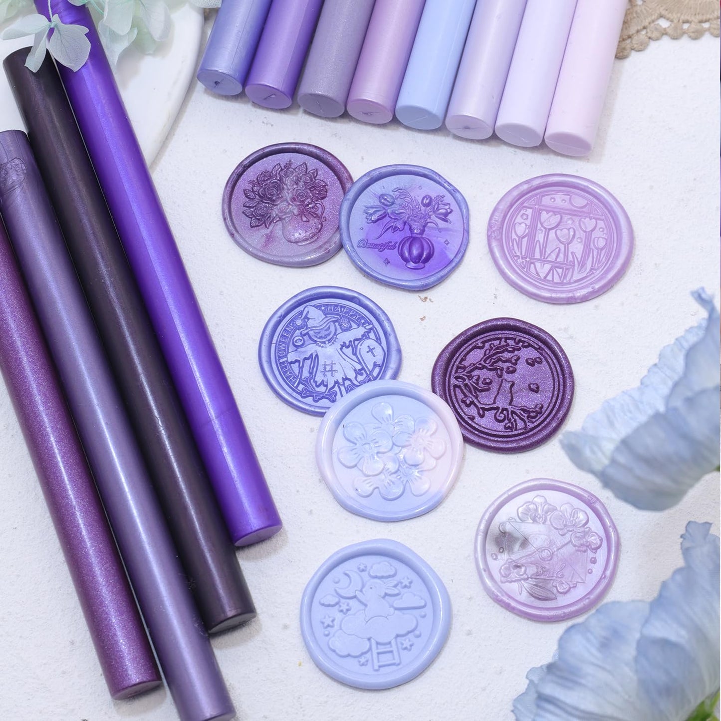 Bright Blue Wax Seal Sticks, 30pcs Sealing Wax Sticks, HOSEALING Glue Gun Wax Seal Sticks for Wax Seal Stamp, Premium Sealing Wax for Wedding Invitations, Letter, Envelope (Mini Size)