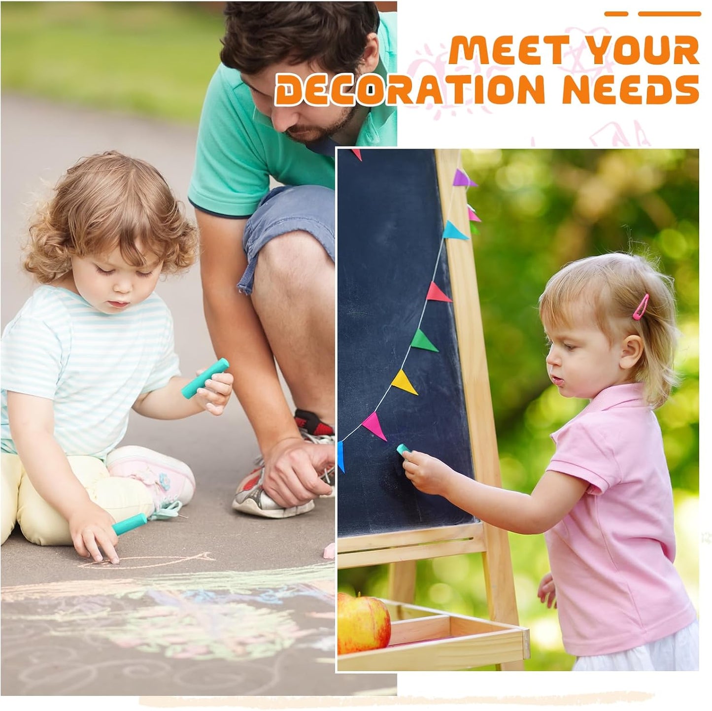 20 Pcs Sidewalk Chalks for Kids Non Toxic Jumbo Chalk for Party Gift Outdoor Art Classroom Play Painting (Green)