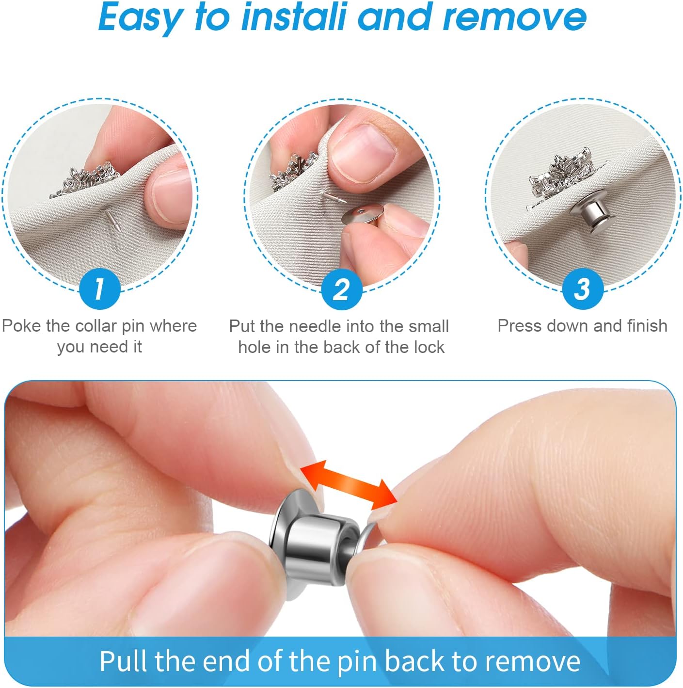20PCS Locking Pin Back Locking Pin Keeper Clasp, Metal Pin Backing for Brooch Enamel Lapel Pin Lock