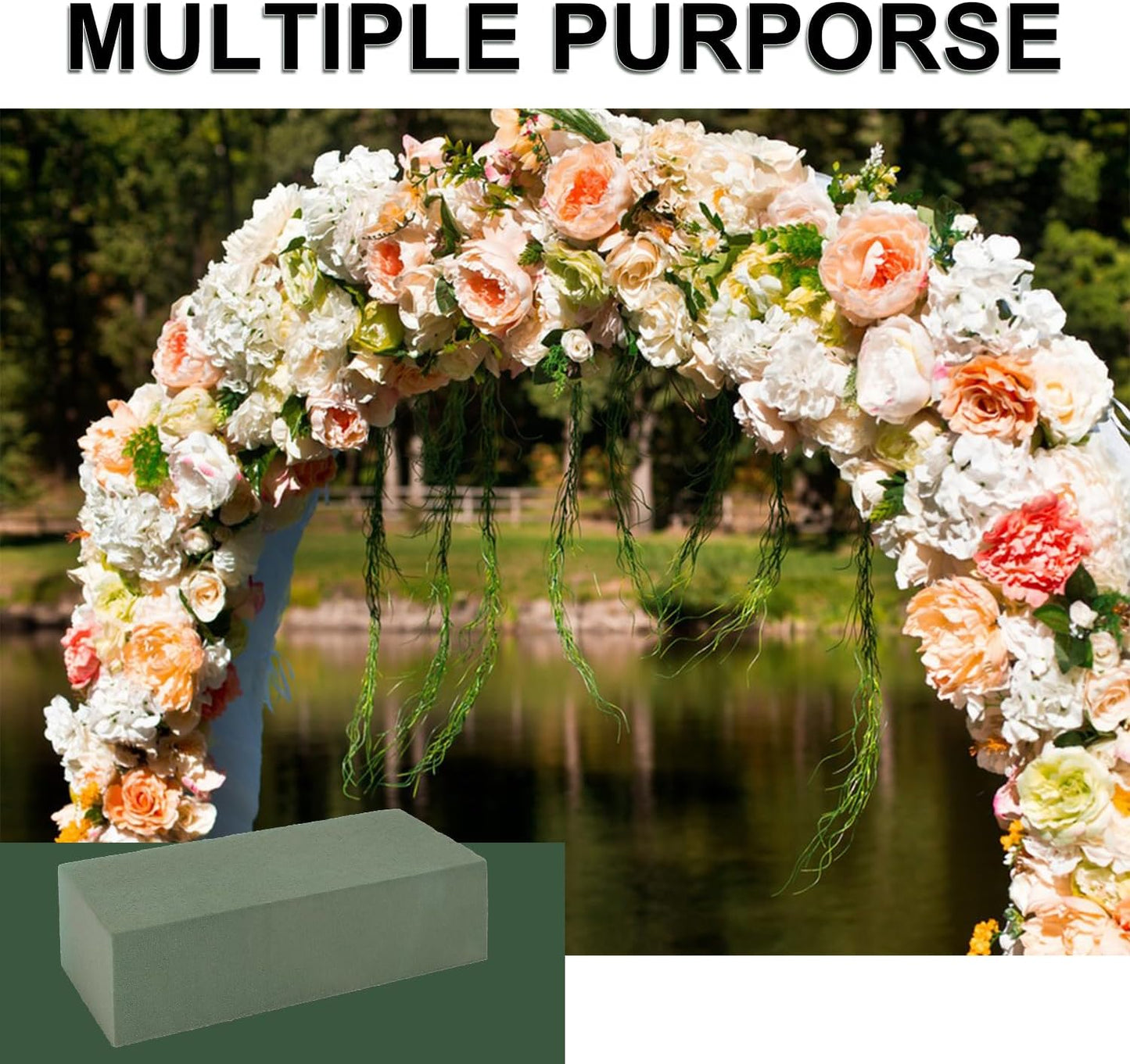 10 Pack Floral Foam Blocks, Versatile Flower Foam for Creative Arrangements and Enhanced Freshness, Perfect for Weddings, Home, Office, and Garden Decorations (7.8”L x 3.54”W x 2.4”H) by IHDYPPEW