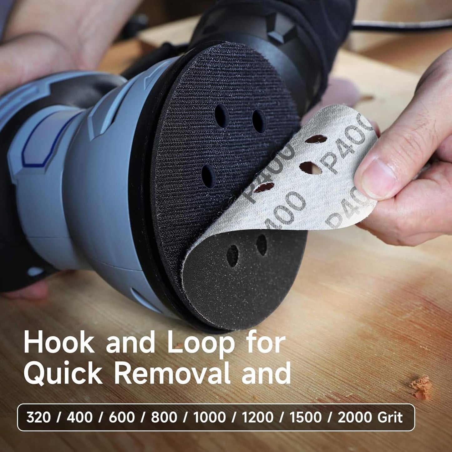 80PCS 5 inch Wet Dry Sanding Discs, Silicon Carbide Orbital Sander Hook and Loop Sandpaper 320 400 600 800 1000 1200 1500 2000 Grit, Best for Metal, Automotive Sanding