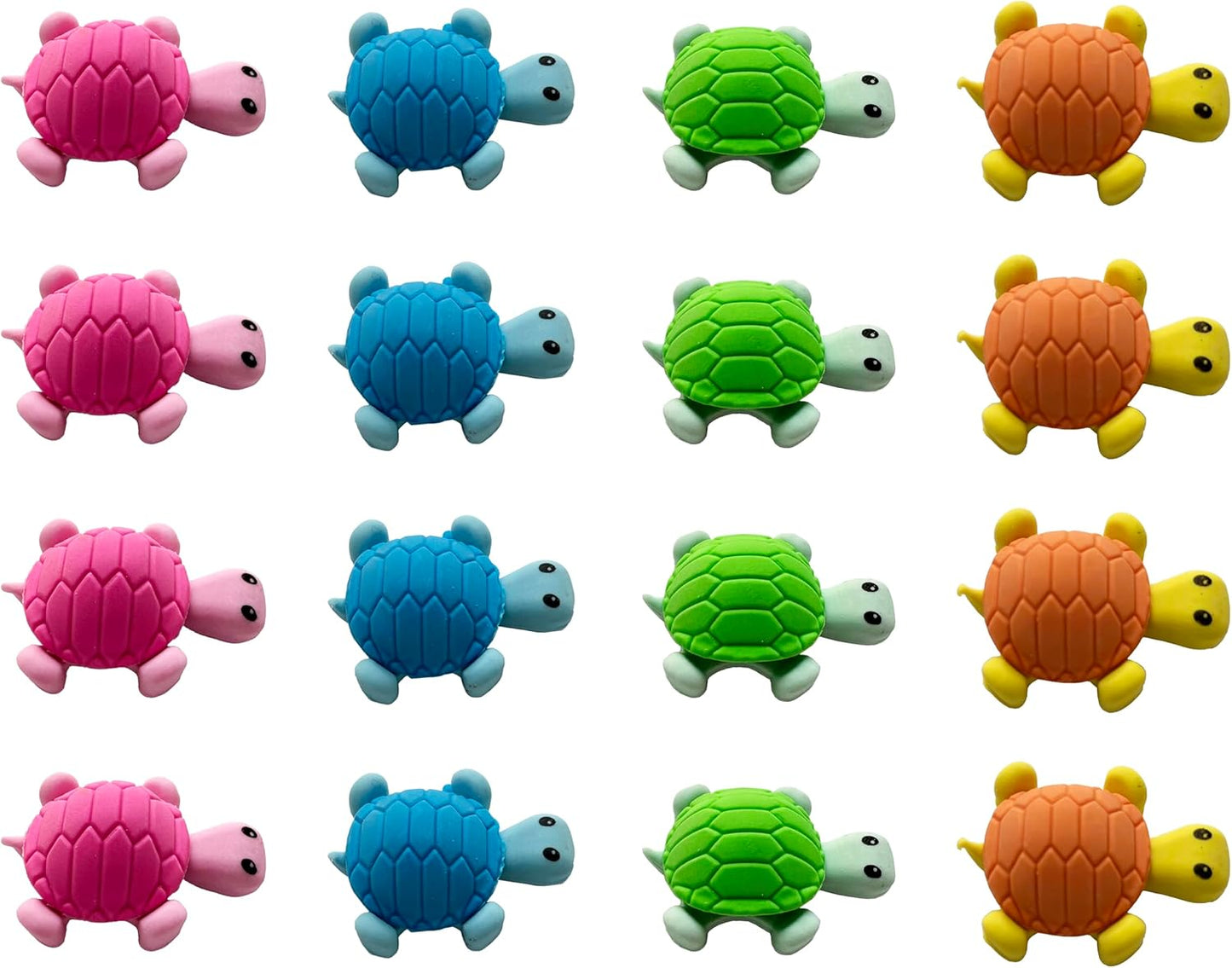 36 Pcs Pencil Eraser Set, 3D Cute Erasers for Kids, Children's Gifts, Party Favor, Classroom School Rewards (Turtle)