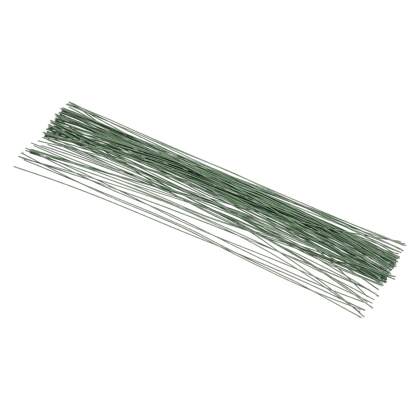 PATIKIL 20 Gauge 16" Floral Stem Wire, 100 Pcs Paper Wrapped Iron Artificial Flower Stem Accessories for DIY Bouquet Stem and Craft Decoration, Dark Green