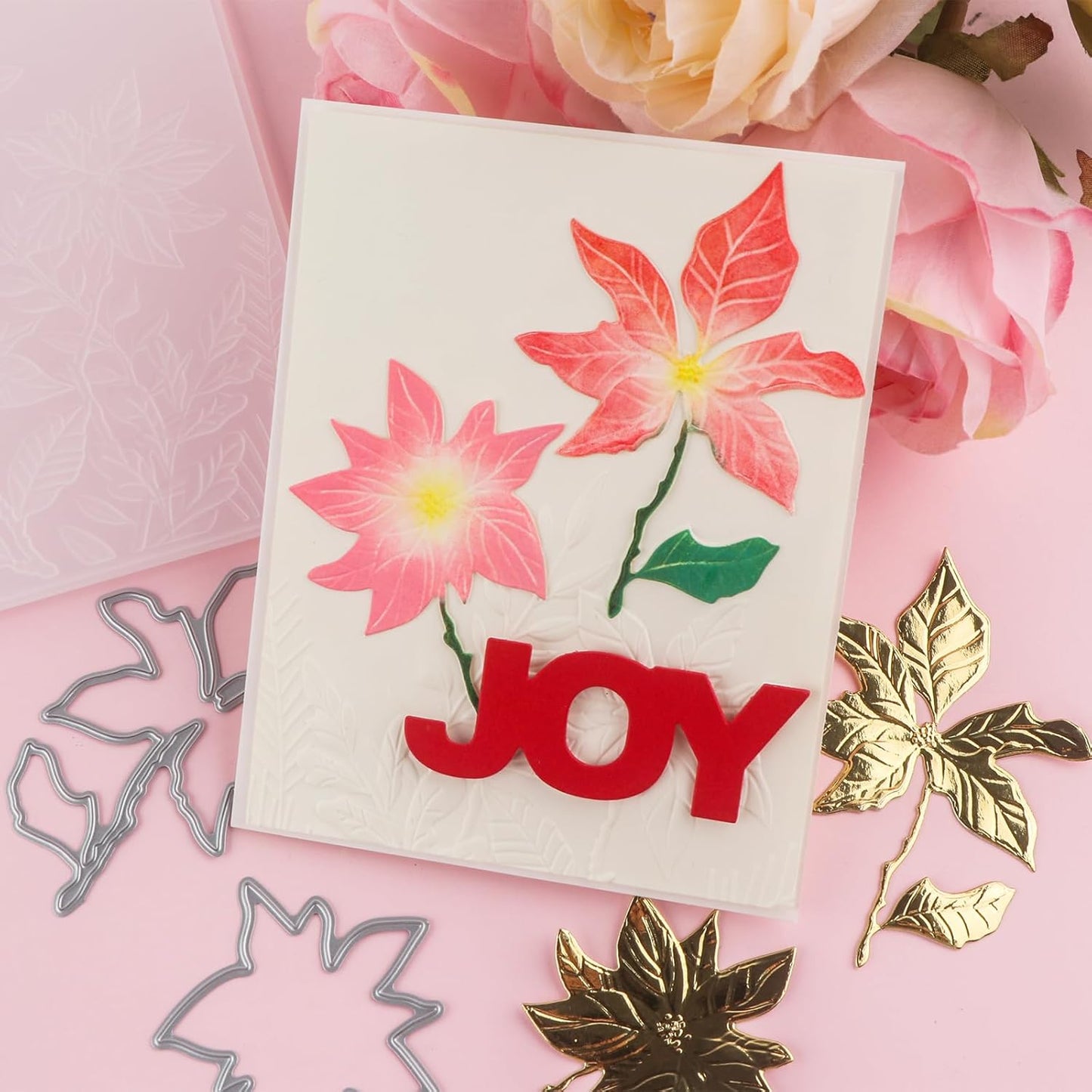 BAOFALI 3D Embossing Folder and Metal Die Set for Card Making,Maple Leaf Embossing Template Paper Card Embossing Stencil for DIY Scrapbooking Photo Album Card Paper Craft Decoration