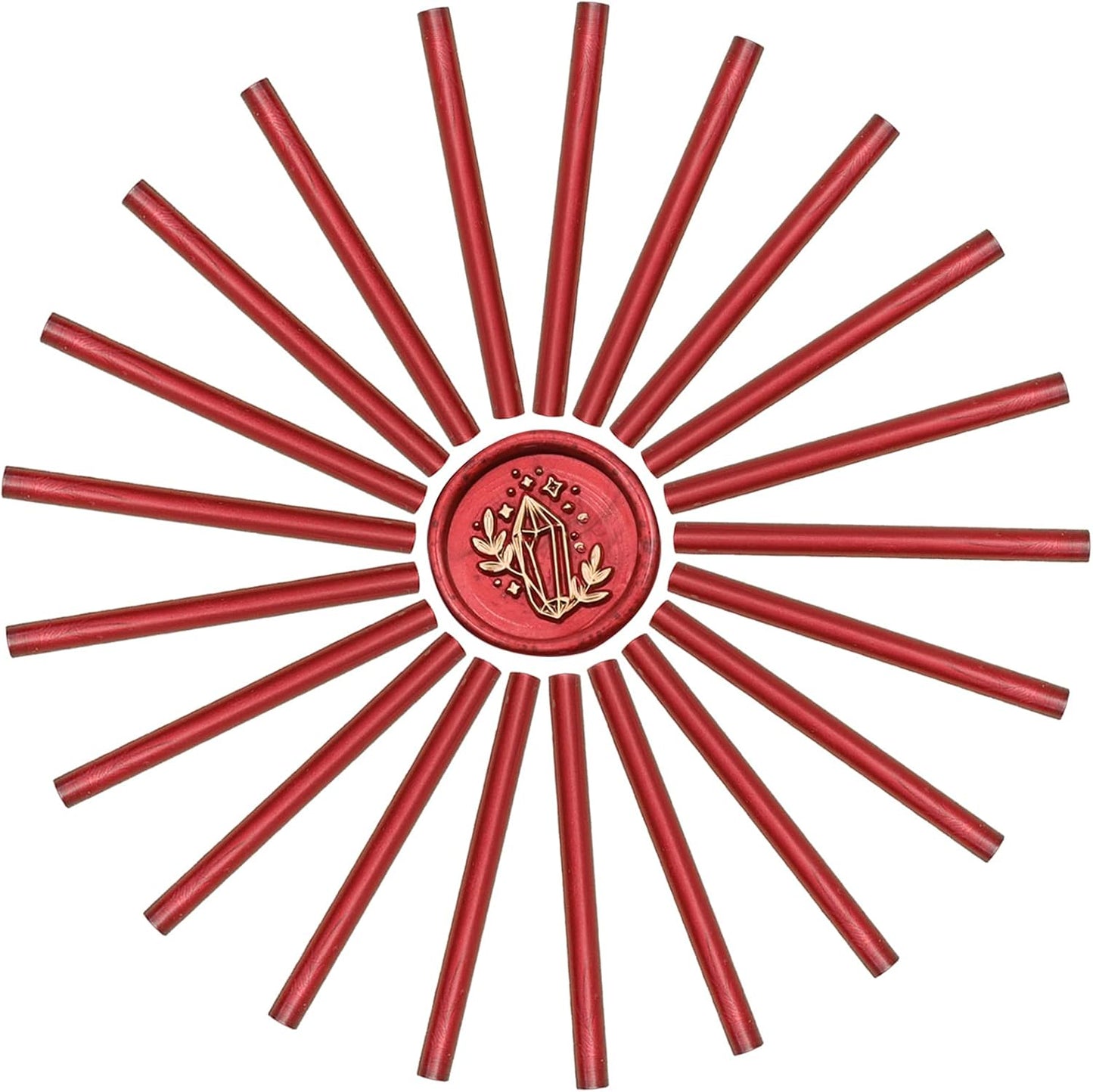 SWANGSA 20 Pieces Glue Gun Sealing Wax Sticks Metallic Red for Wax Seal Stamp, Great for Wedding Invitations, Cards, Envelopes, Wine Packages, Gift Wrapping (Metallic Red)