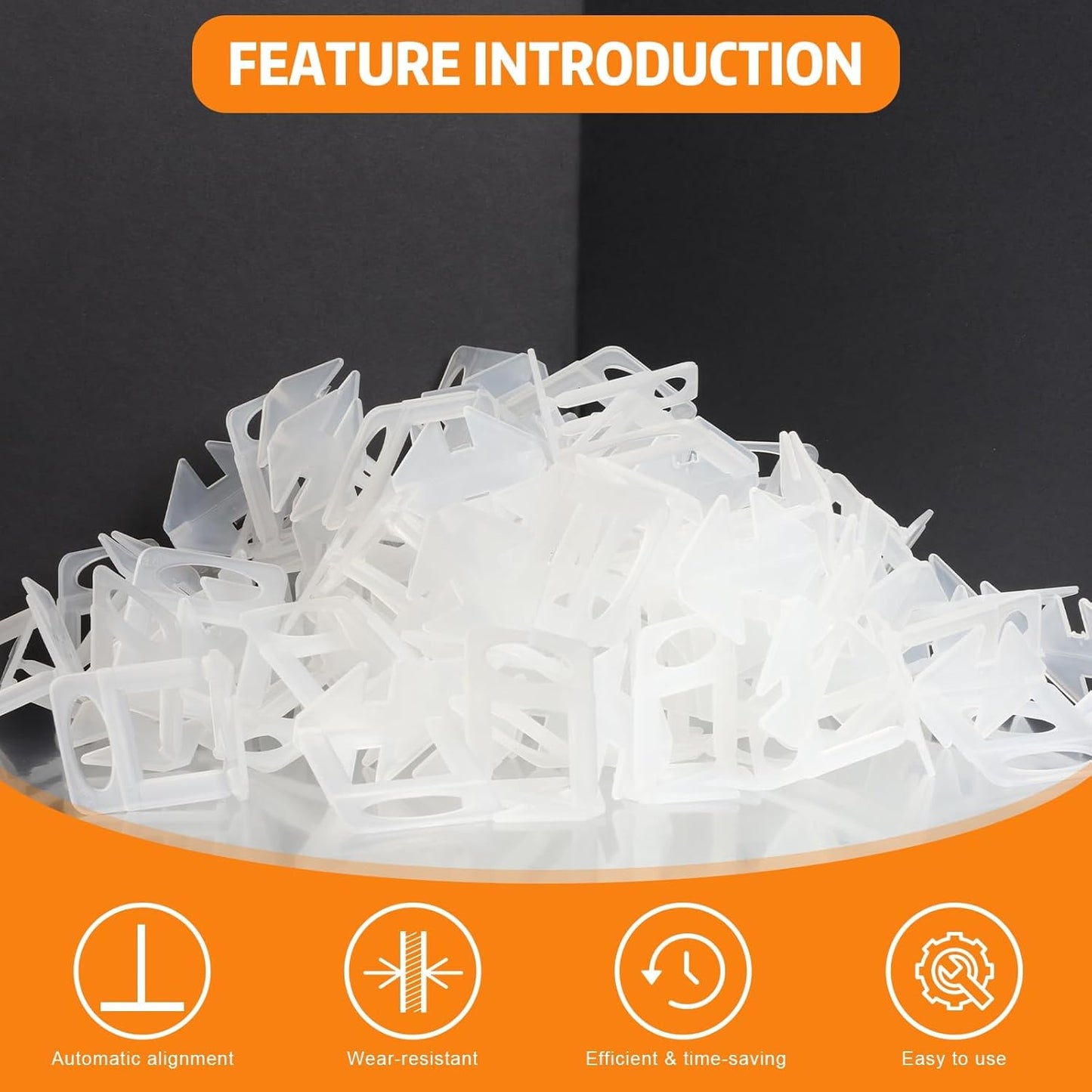 DGSL Tile Leveling System, 4500 Tile Spacers Clips 1/16 Inch Tile Tools, Tile Installation Tools for Professional Ceramic Tile and Stone Installation