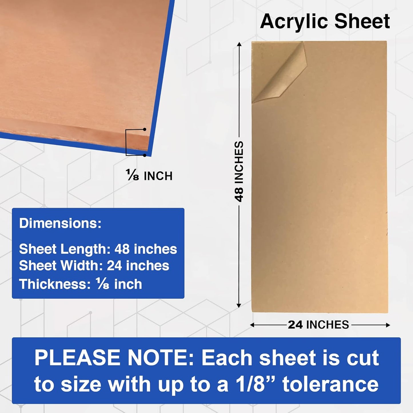 Duco USA-Made Clear Cast Acrylic Sheet 1/8 Inch Thick 24" x 48" - 2 Pack of Transparent Plexiglass Sheet - Lightweight Acrylic Board for Window Replacements, Displays, Signs, and More