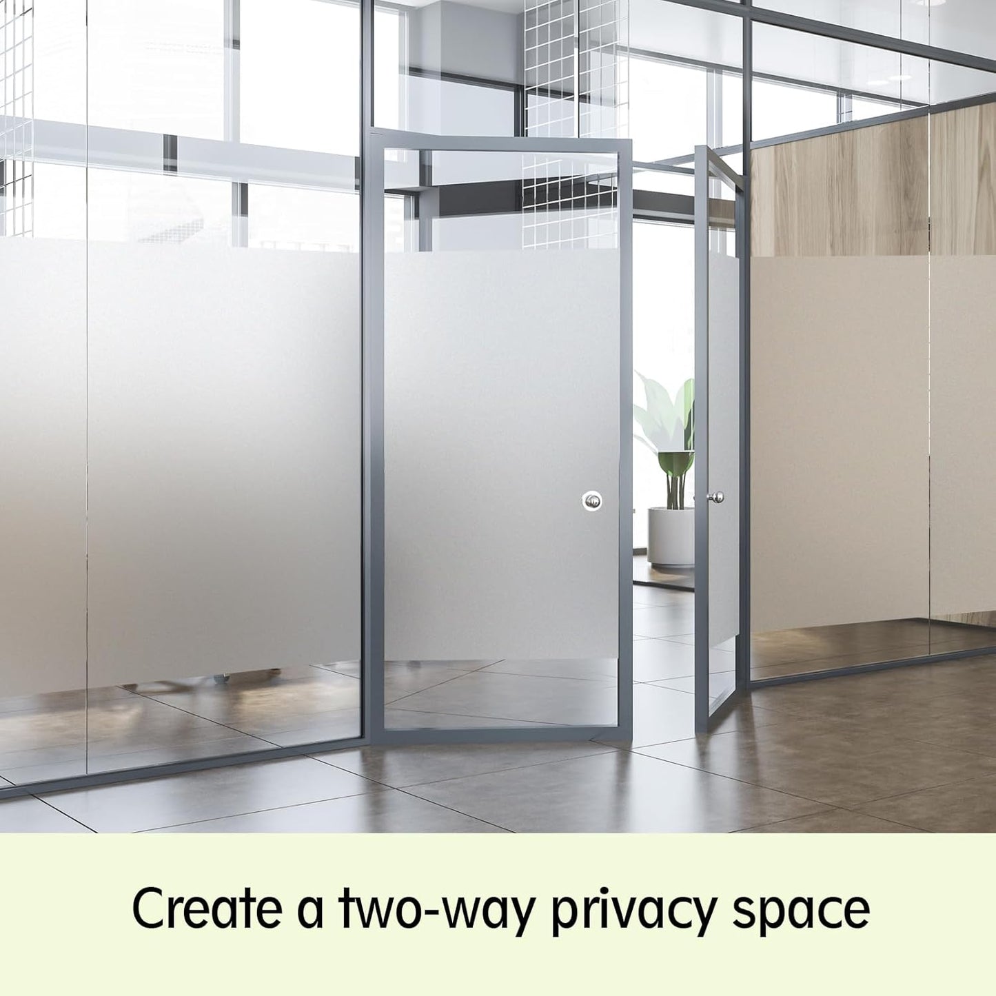 Frosted Glass Window Privacy Film - UV Sun Blocking Heat Control, Static Cling Removable & Reusable for Home, Bathroom, and Office (Frosted 45.2 Inch x 13.1 Feet)