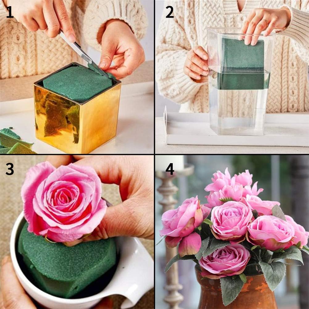CCINEE Floral Foam Bricks,Florist Foam Green Blocks Supplies for Flower Arrangement DIY Craft,Pack of 5