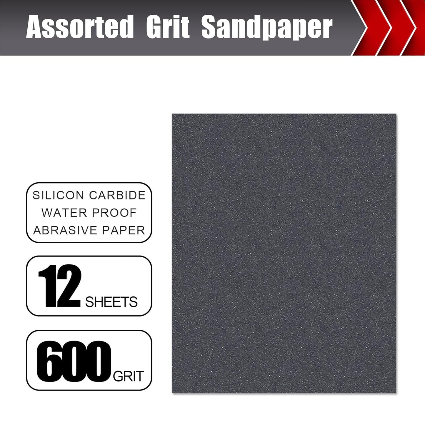 600 Grit Sandpaper, Wet Dry Sandpaper for Wood Metal Hand Sander Sand Paper Sandpaper Sheets Sandpaper Set Cut for Use 9"" x 11""/12 Sheets