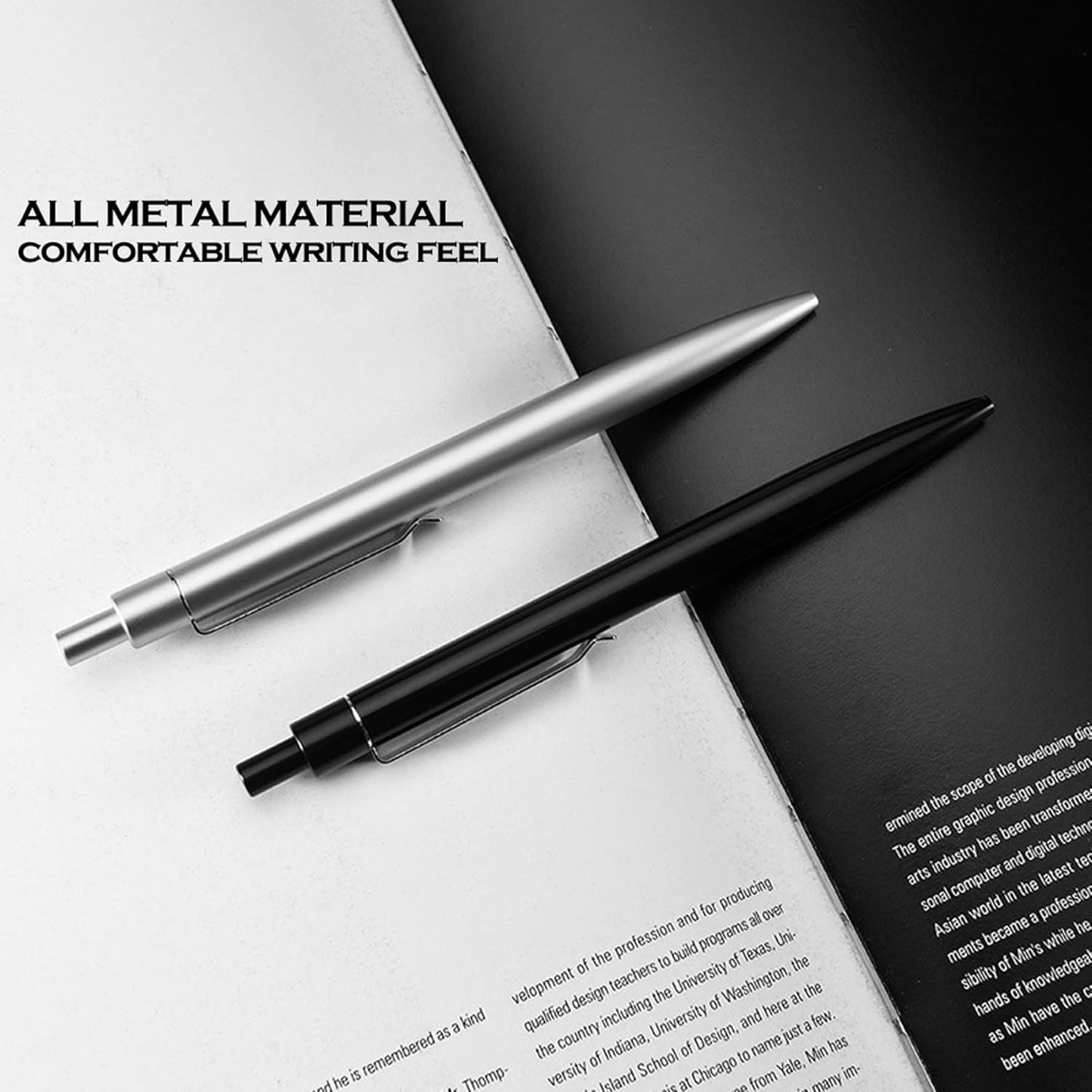 DUNBONG Golden Metal Gel Pen, Gel Ink Ballpoint Pen, Black Ink, 0.5mm Retractable Ink Pen (Golden)
