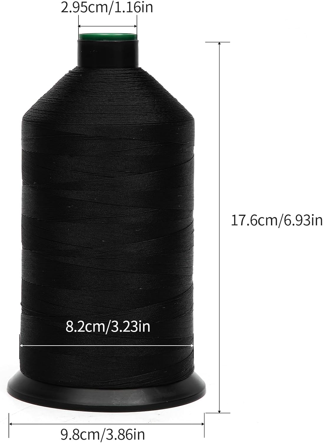 Extra Strong Bonded Nylon Thread #92 Tex90 – 16 OZ, 4200yds, Versatile Stitching Solution for Leather, Upholstery, Canvas Repair and More (Black)