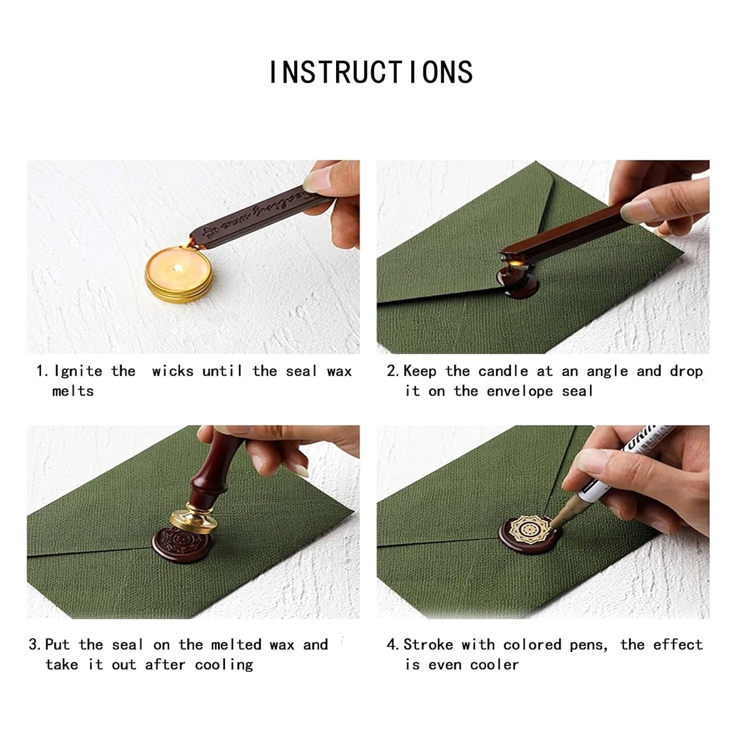 12 Pieces Sealing Wax Sticks with Wicks for Letter Sealing Stamp Wedding Invitations, Packaging Decoration (Red-Gold)