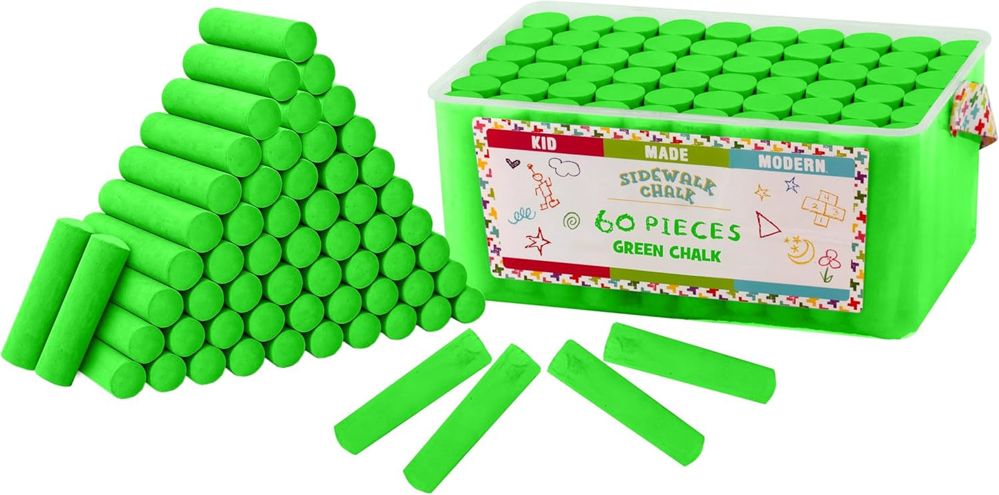 Kid Made Modern 60 Count Pack of Sidewalk Chalk – Green