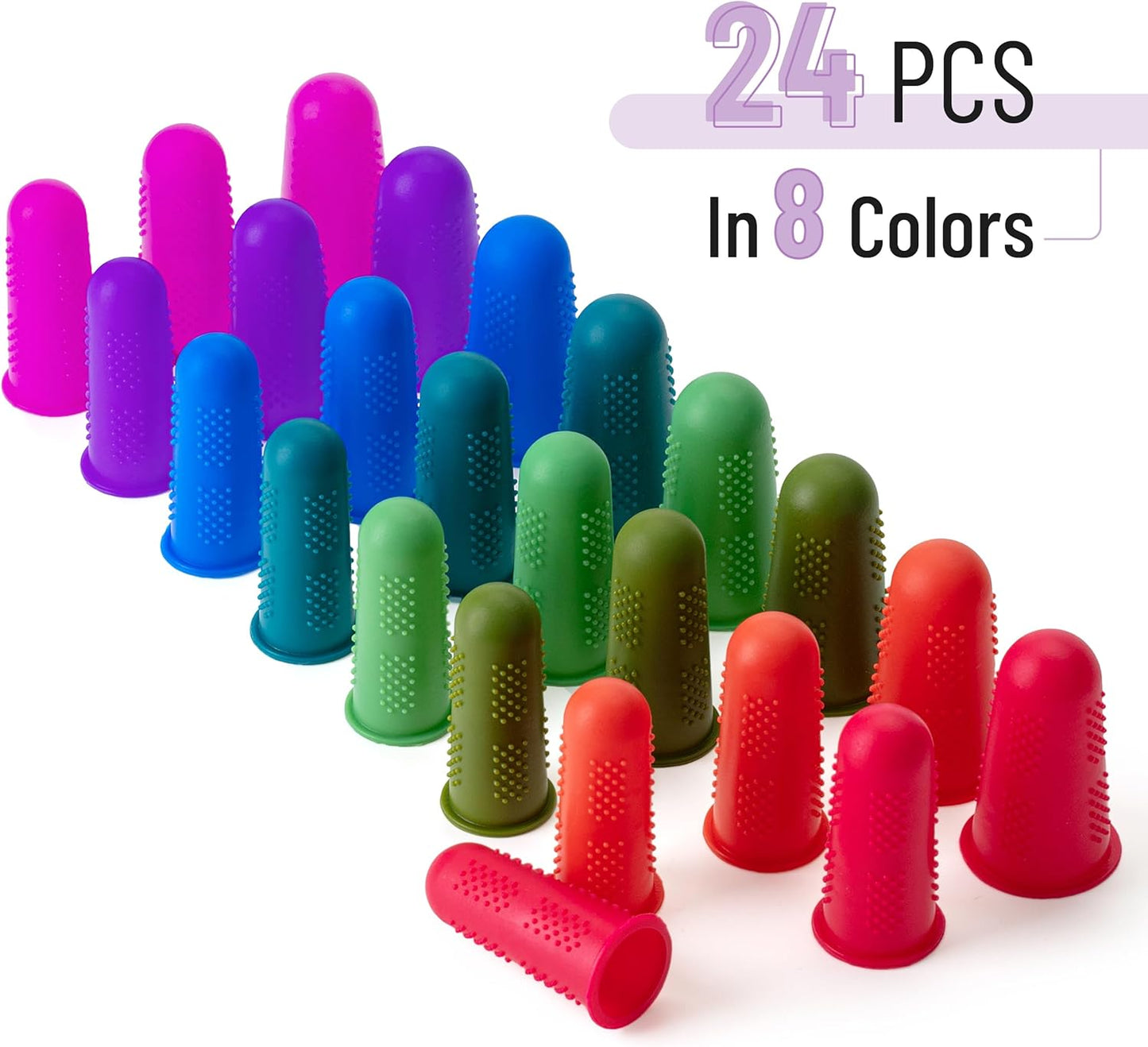 Mr. Pen- Hot Glue Gun Finger Protectors, 24 pcs, Assorted Colors Silicone Finger Protectors, Rubber Fingers Tips, Rubber Finger Covers, Rubber Finger Tips Protector, Finger Grip, Finger Rubber Tips