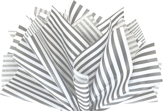 Flexicore Packaging Gray Pin Stripe Print Gift Wrap Tissue Paper Size: 15 Inch X 20 Inch | Count: 50 Sheets | Color: Gray Pin Stripe