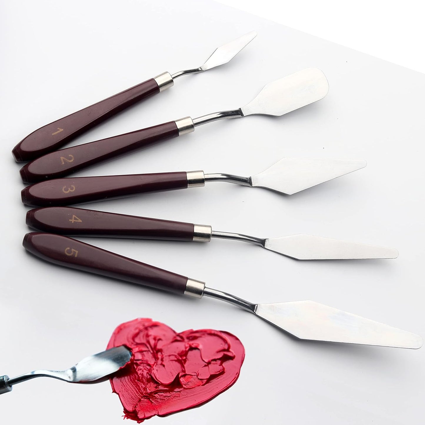 Palette knifes Painting Knife Set for Oil, Acrylic Paint,Cake Decorating,Stainless Steel Pallet Knife Paint Knife Art Spatula for Various Types of Painting,ColorMixing,Smearing (10)