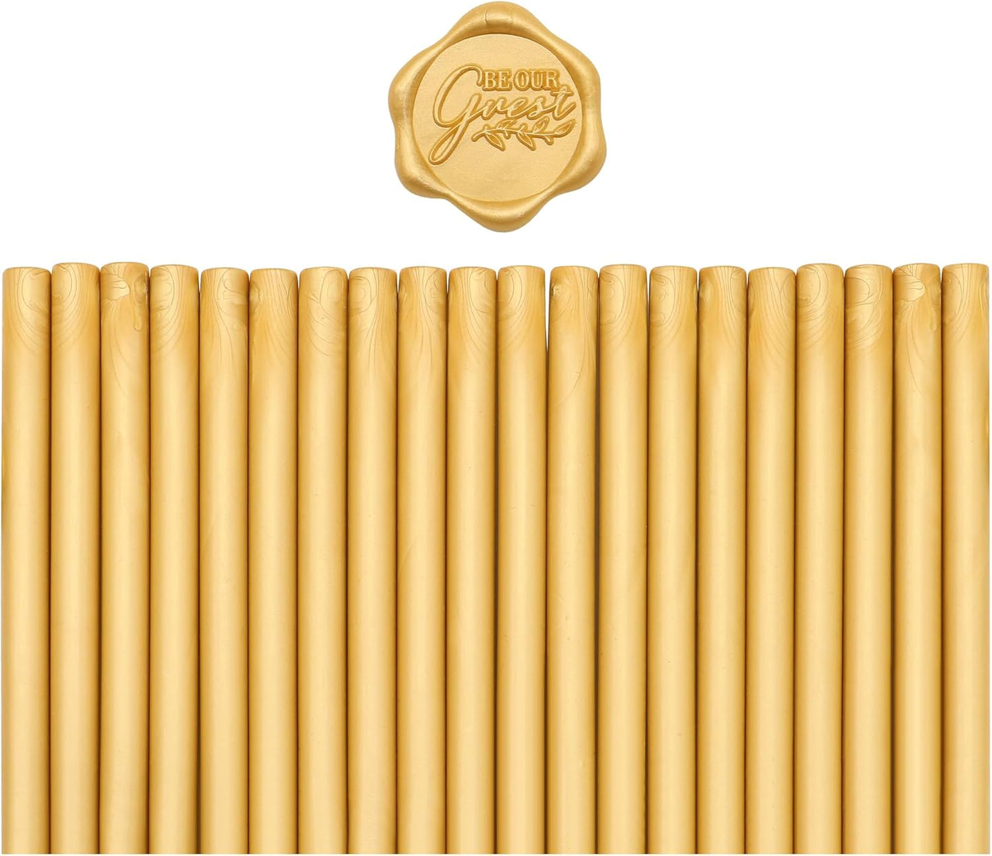 SWANGSA 20 Pieces Glue Gun Sealing Wax Sticks Gold for Wax Seal Stamp, Great for Wedding Invitations, Christmas Cards, Envelopes, Wine Packages, Gift Wrapping (Gold)