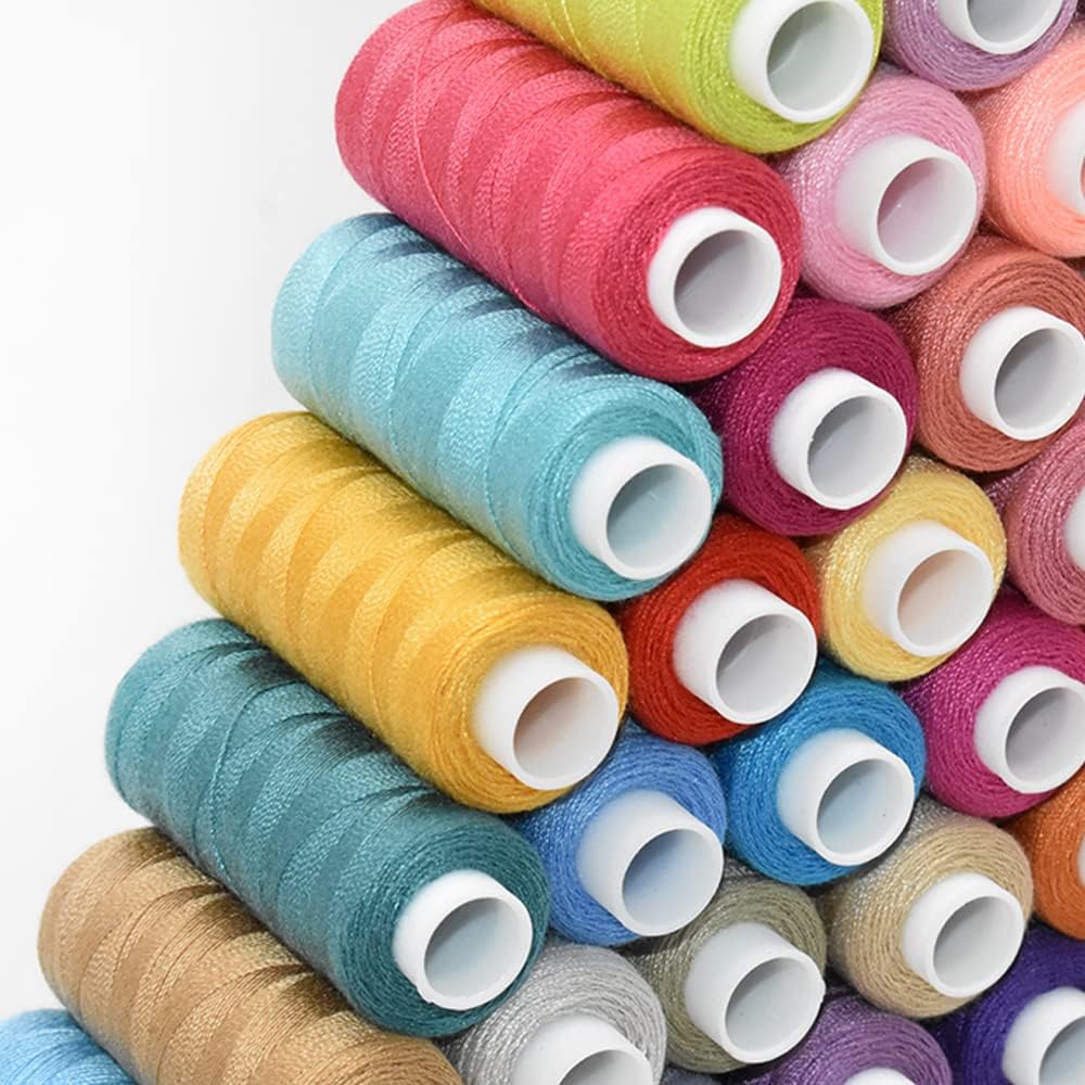 Sewing Threads Kits, All Purpose 60 Color Spools Polyester Thread Quilting Thread Assortment for Hand Machine Sewing Embroidery (60 Color)