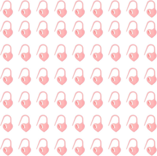 uxcell 400pcs Stitch Markers for Crocheting, Heart Shaped Crochet Marker Needle Clip Counter for Knitting Clothing Tag DIY Craft,Pink