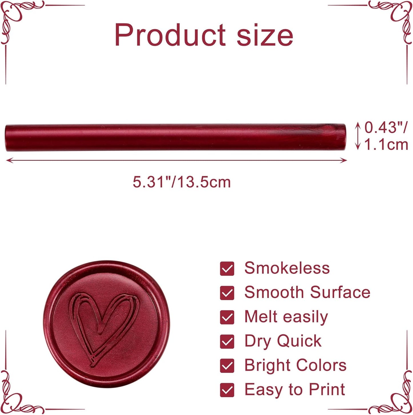 Yoption 15 Pieces Burgundy Glue Gun Sealing Wax Sticks for Wax Seal Stamp, Great for Wedding Invitations, Envelopes, Cards, Christmas Gift Ideas, Wine Packages