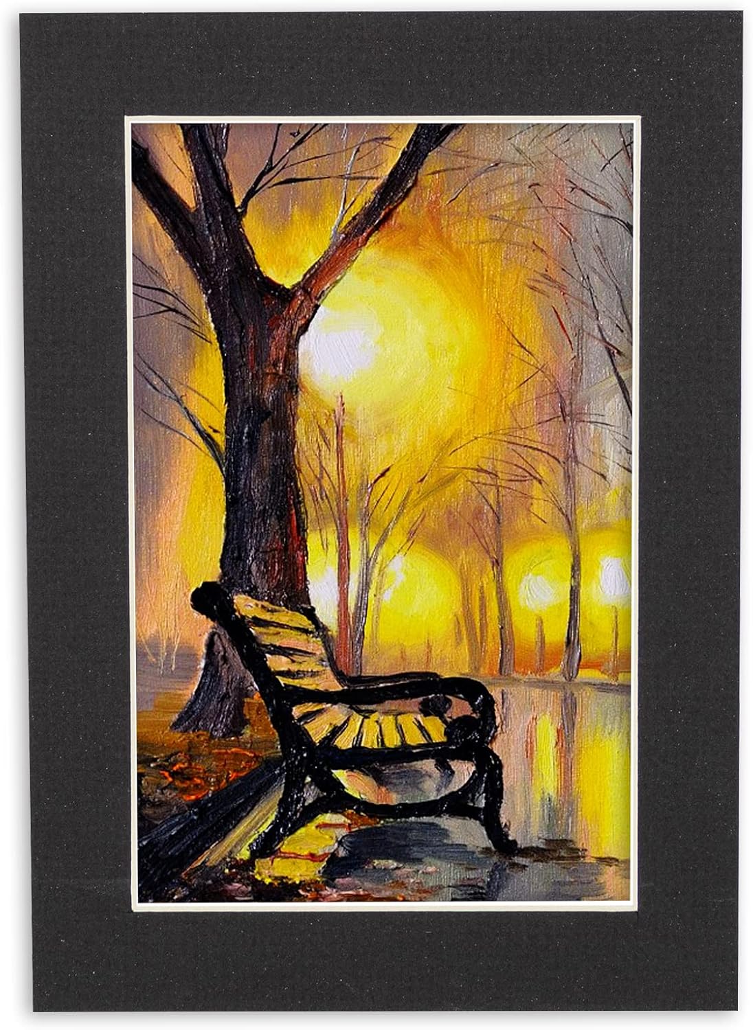 8x10 Mat Bevel Cut for 5x8 Photos - Acid Free Textured Black Precut Matboard - For Pictures, Photos, Framing - 4-ply Thickness