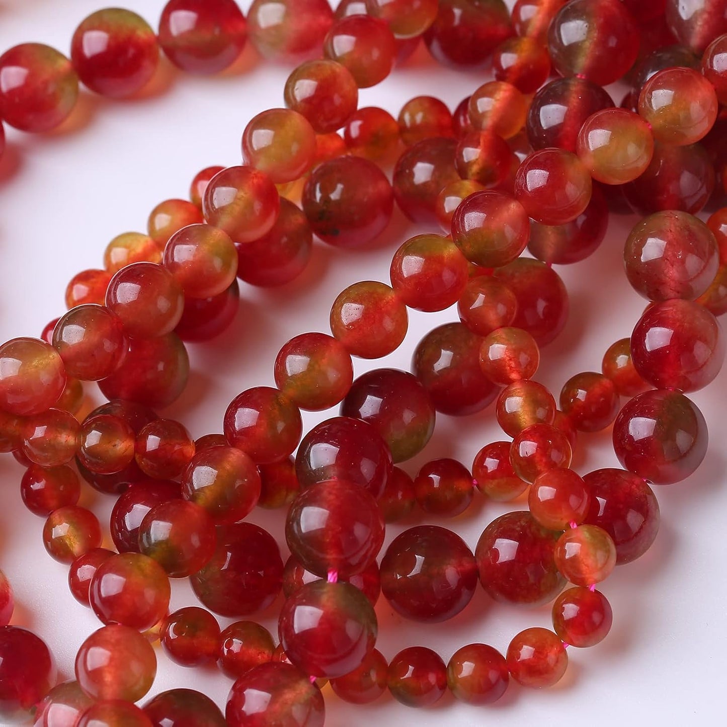 48PCS 8MM Mixed Double Chalcedony Stone Beads Energy Healing Beads for DIY Jewelry Bracelet Necklace Making for Jewelry Making 15Inch