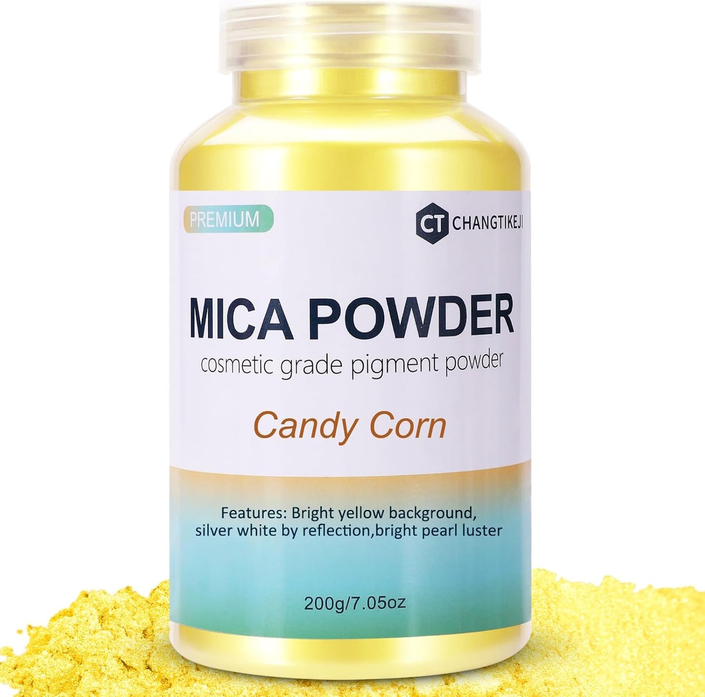 Mica Powder,7.05OZ（200g）,Candy Corn Mica Powder Pigment for Epoxy Resin，Lip Gloss，Car Paint，Dye，Soap Making，Nail Polish,Epoxy Resin,Candle Making,Bath Bombs