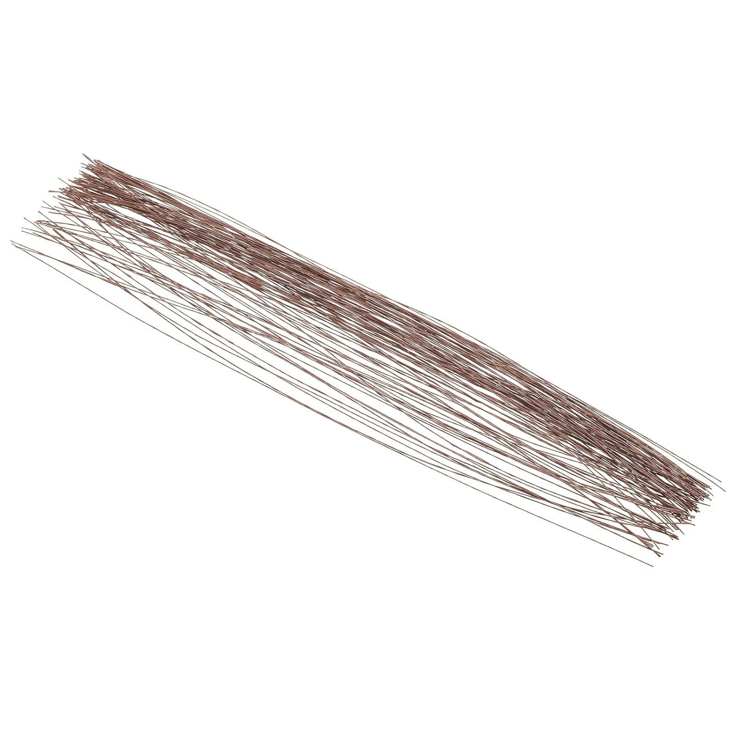 PATIKIL 30 Gauge 16" Floral Stem Wire, 100 Pcs Paper Wrapped Iron Artificial Flower Stem Accessories for DIY Bouquet Stem and Craft Decoration, Brown
