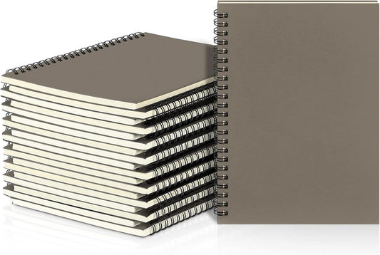 Yahenda 18 Pcs Spiral Notebook Bulk A5 Journal Lined 8.3'' x 5.5'' Writing Composition Paper Small Notepad Subject Notebook for Students Office Business Back to School Supplies (Dark Gray)