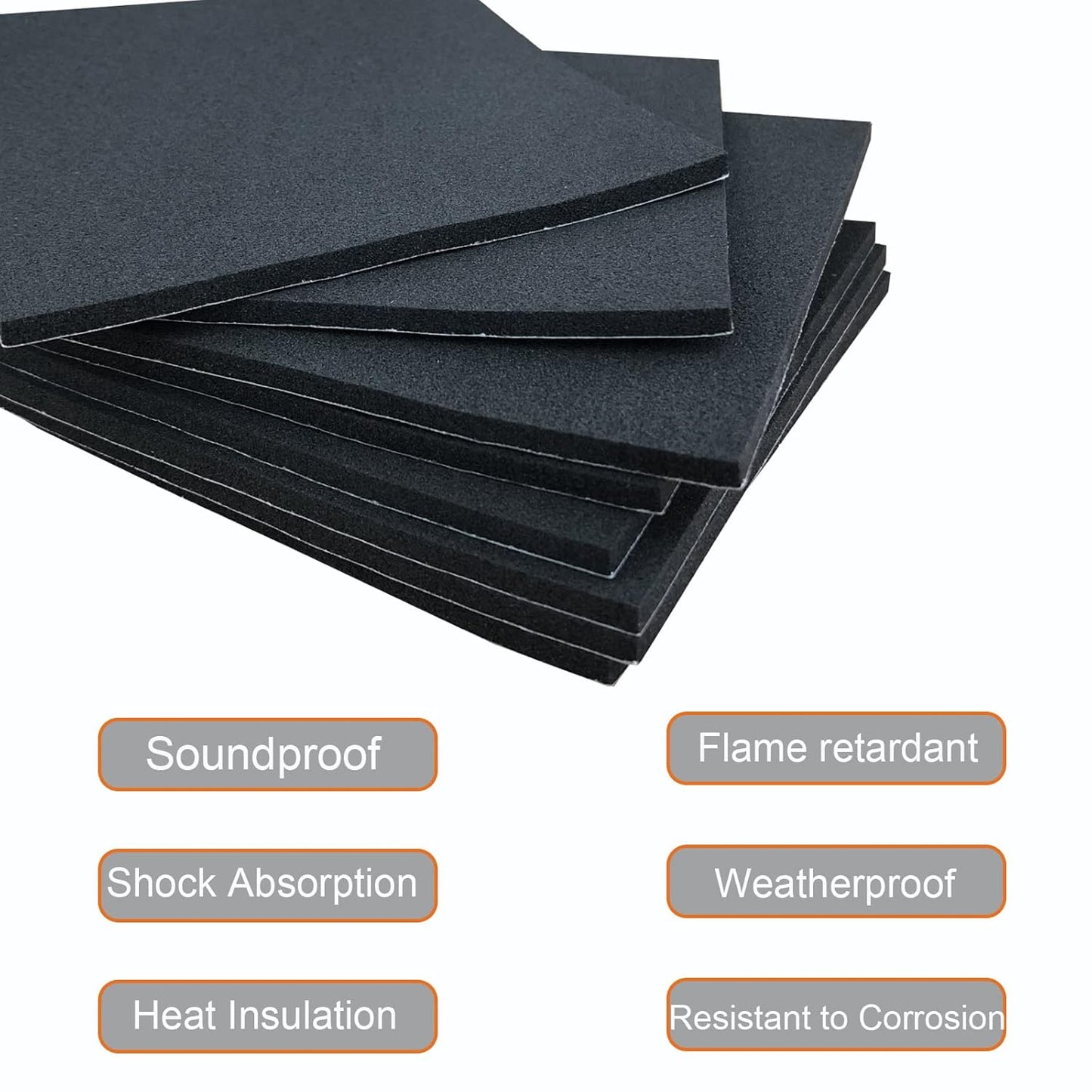 8 Pcs Black Adhesive Foam Padding, Closed Cell Foam Sheet 1/8" Thick 4 Inch X 4 Inch, Neoprene Rubber Pad Self Stick Anti-Slip Adhesive Anti Vibration Foam Pad (4inX 4inX 1/8in, 8)