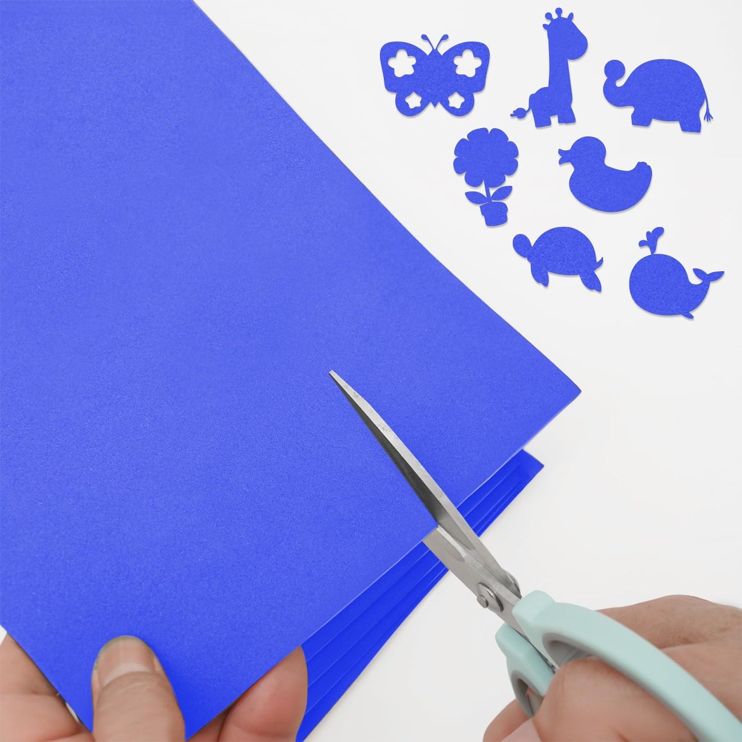 MEARCOOH Self Adhesive Foam Sheets, Blue 9x12 Inch 2mm Sticky Eva Foam Paper for Crafts Cardmaking Photo Frames Classroom Scrapbooking Christmas Crafts (Blue 10 Sheets)